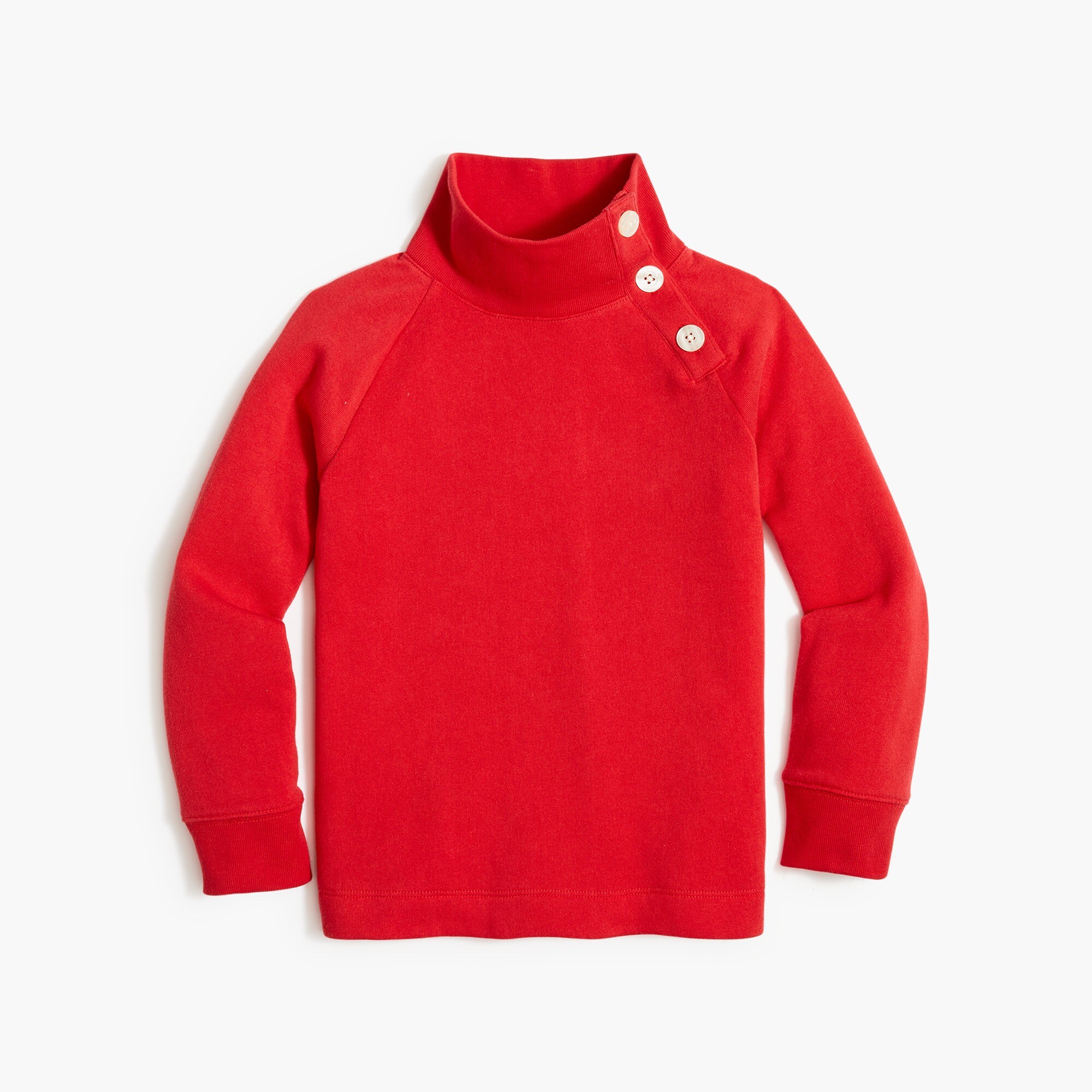 Girls' button-neck tunic sweatshirt in cloud spun fleece