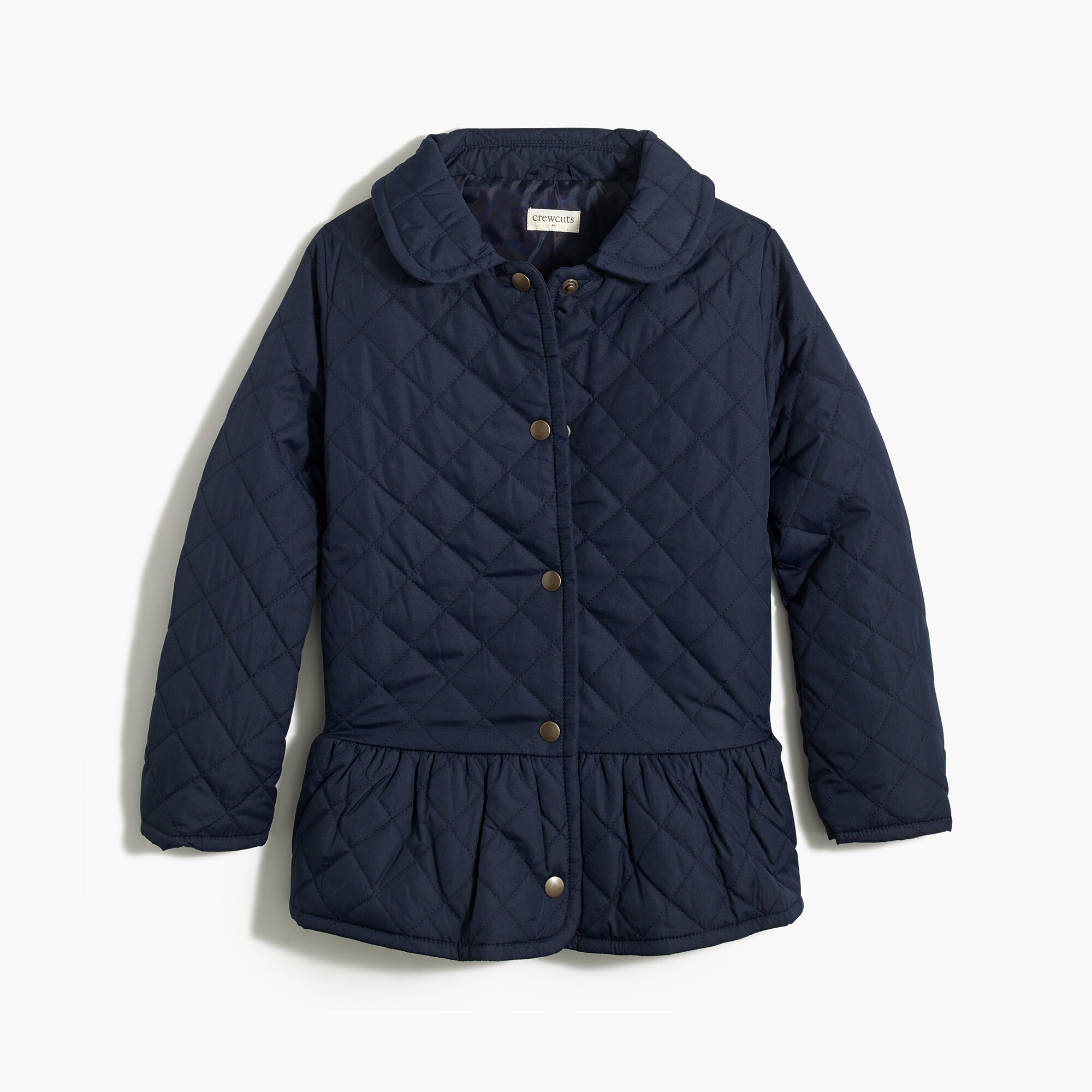 Girls' quilted peplum jacket