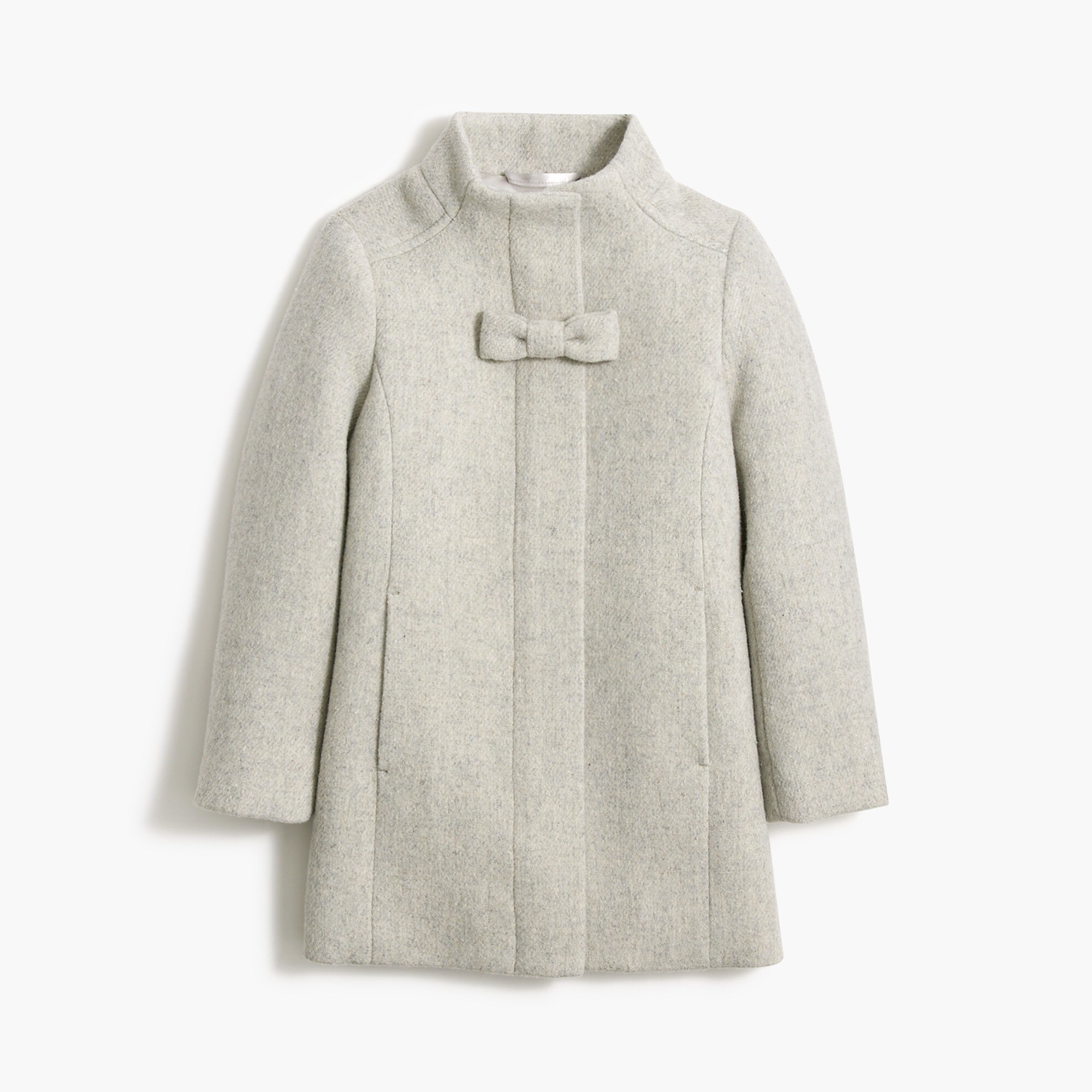 Girls' wool-blend bow coat