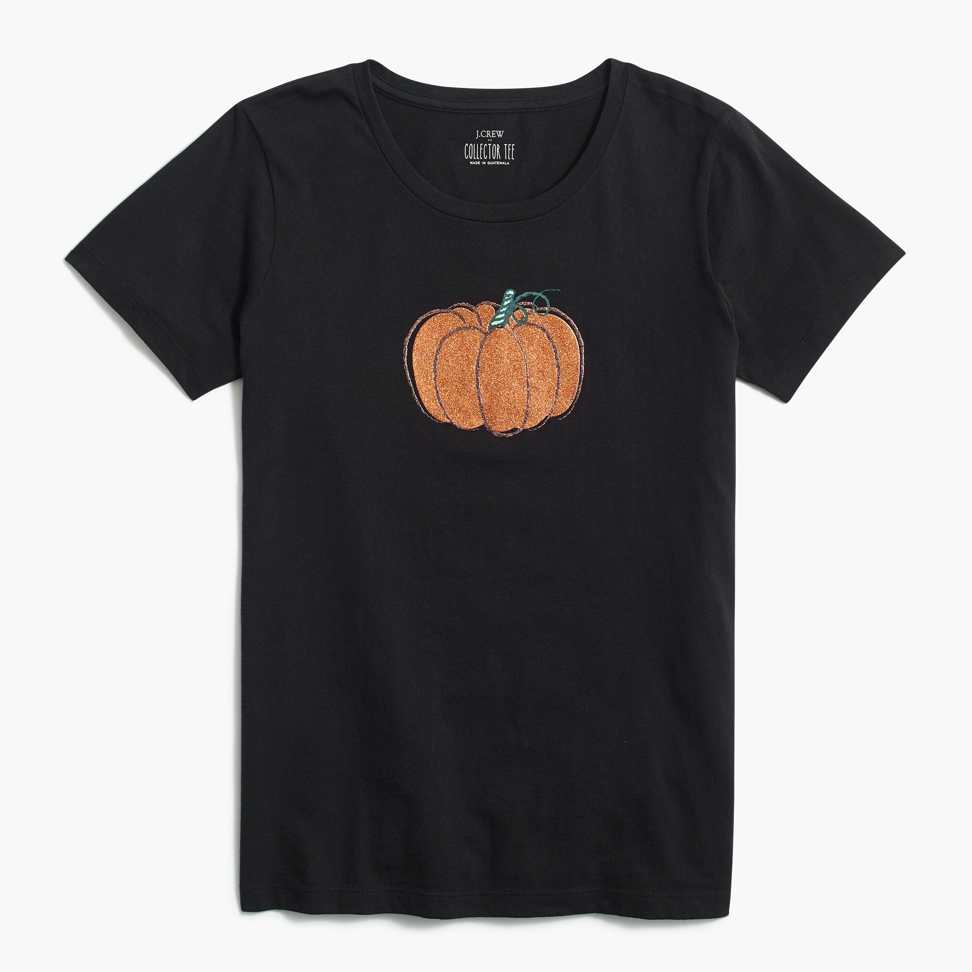 glitter pumpkin graphic tee for women