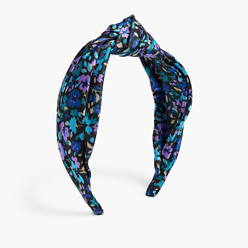 factory: printed knot headband for women, right side, view zoomed