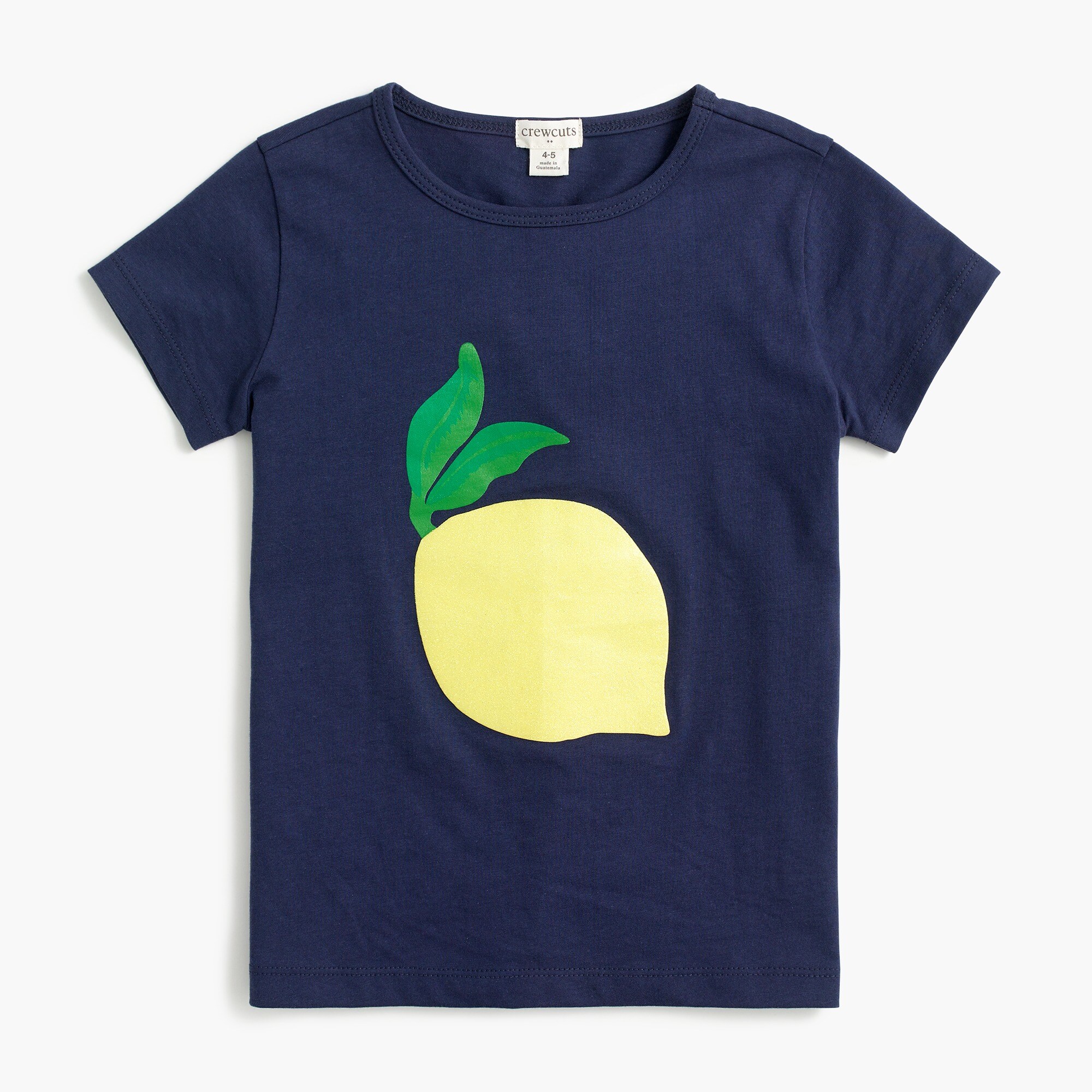 girls' glitter lemon graphic tee for girls