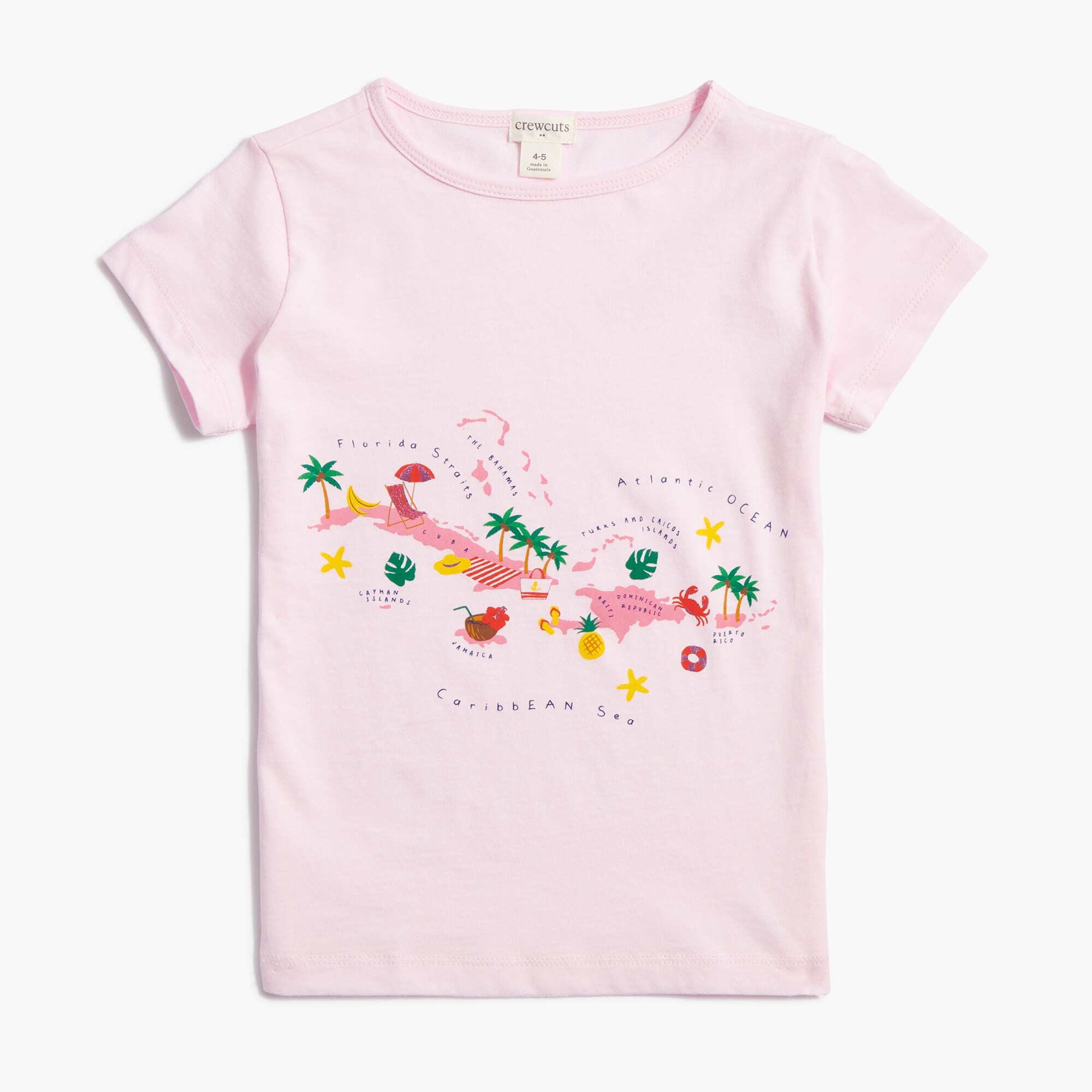 Girls' Caribbean map graphic tee