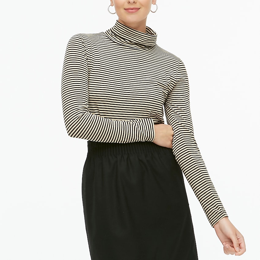 j.crew factory: printed tissue turtleneck for women, right side, view zoomed