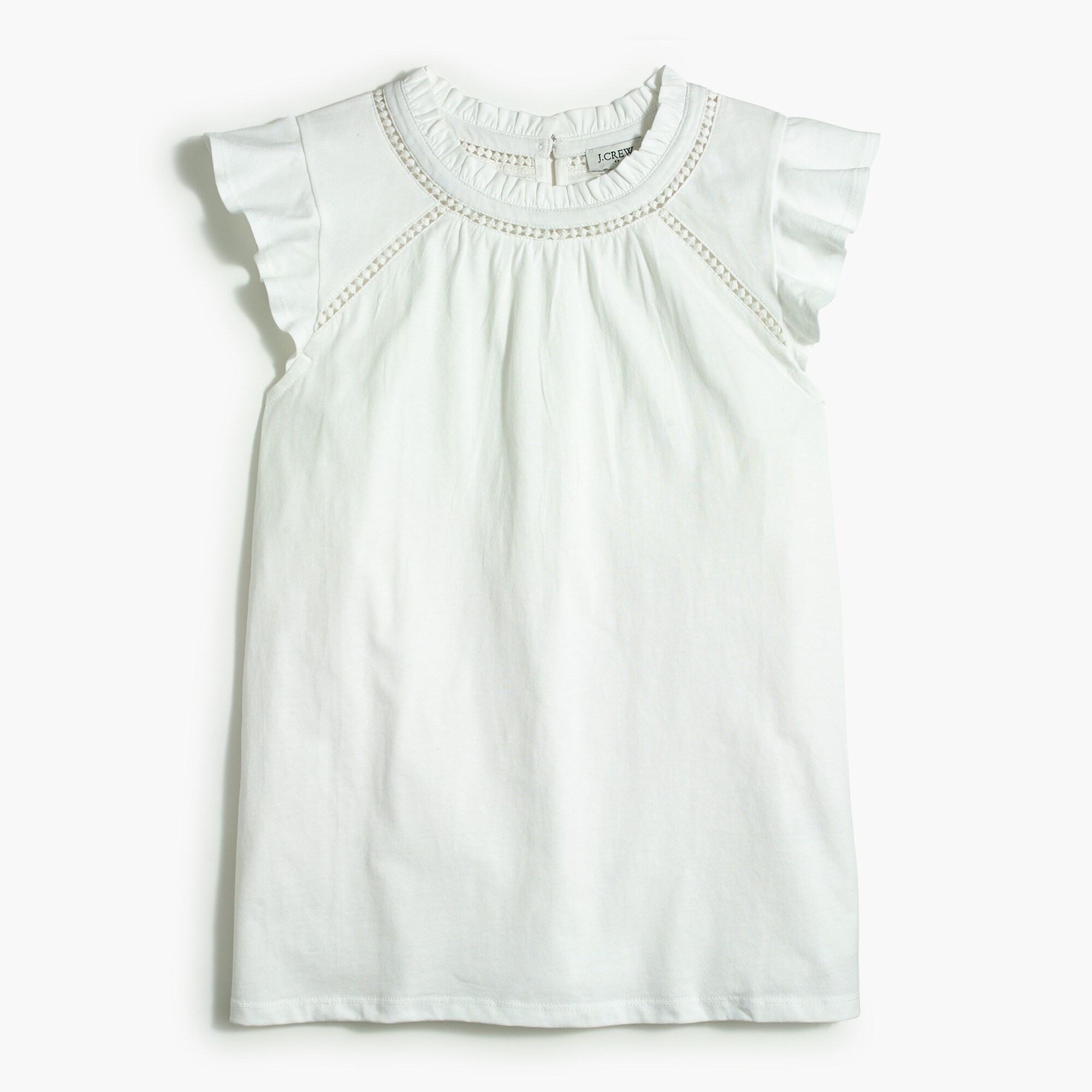 Ruffleneck top with trim