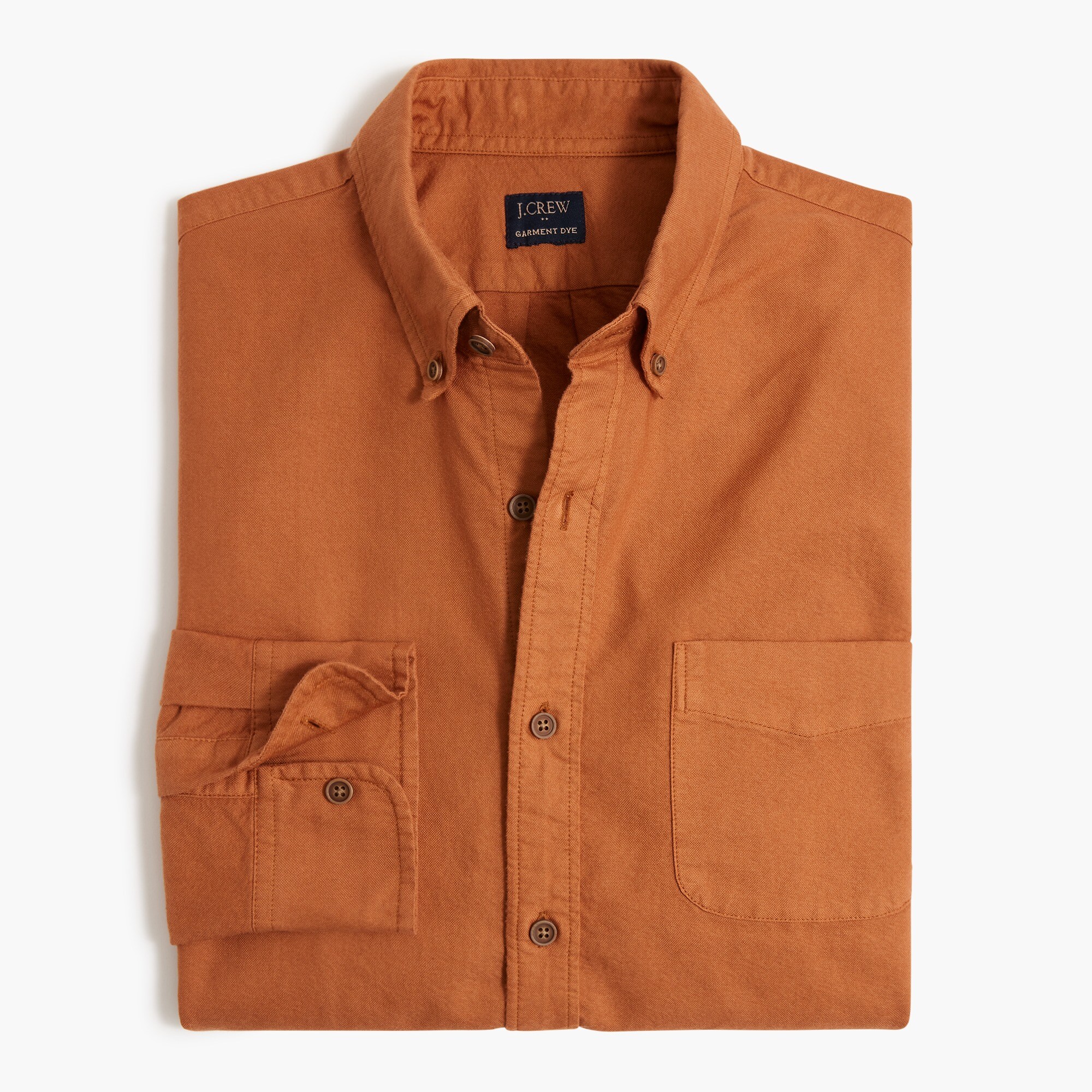  Slim untucked garment-dyed oxford shirt