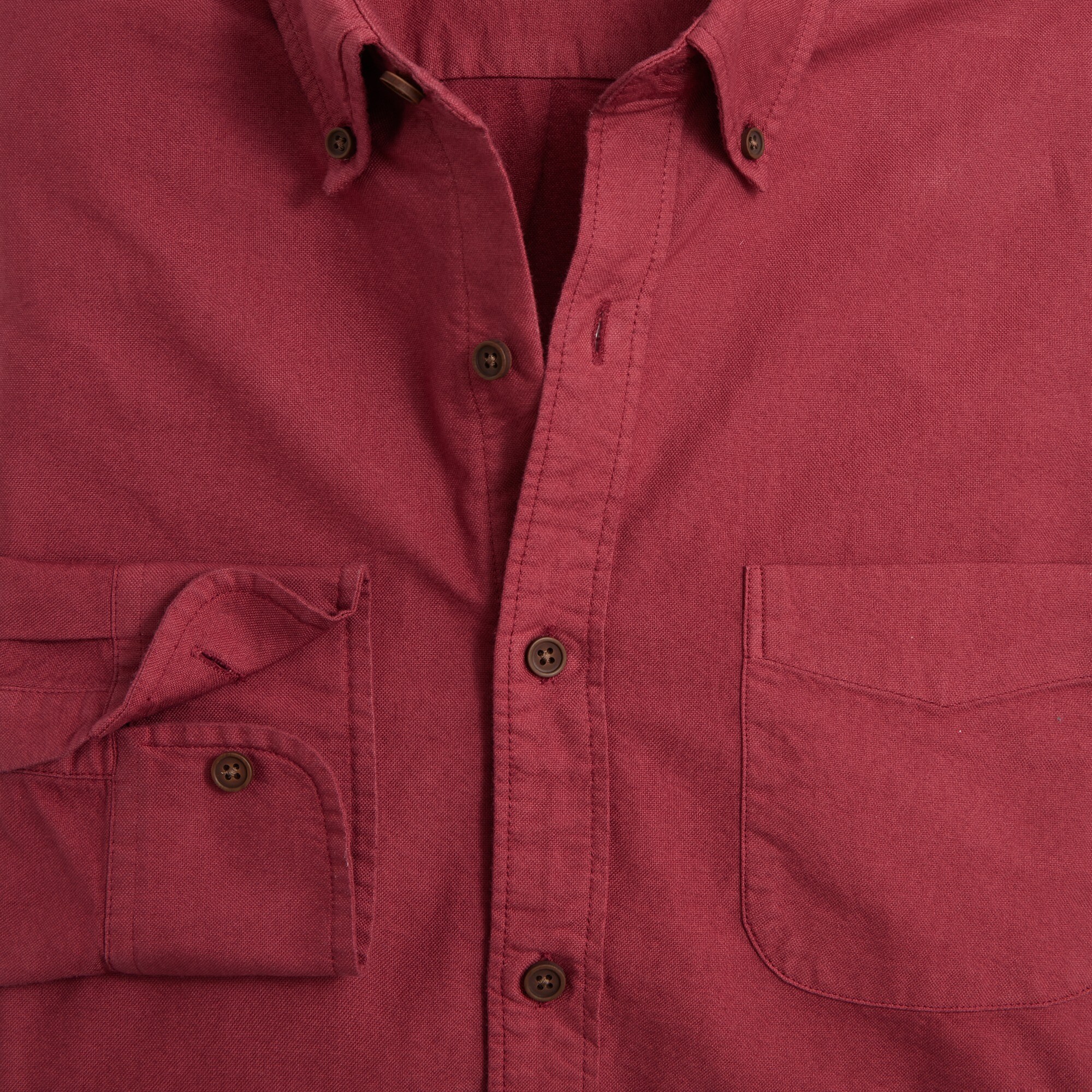 Slim untucked garment-dyed oxford shirt