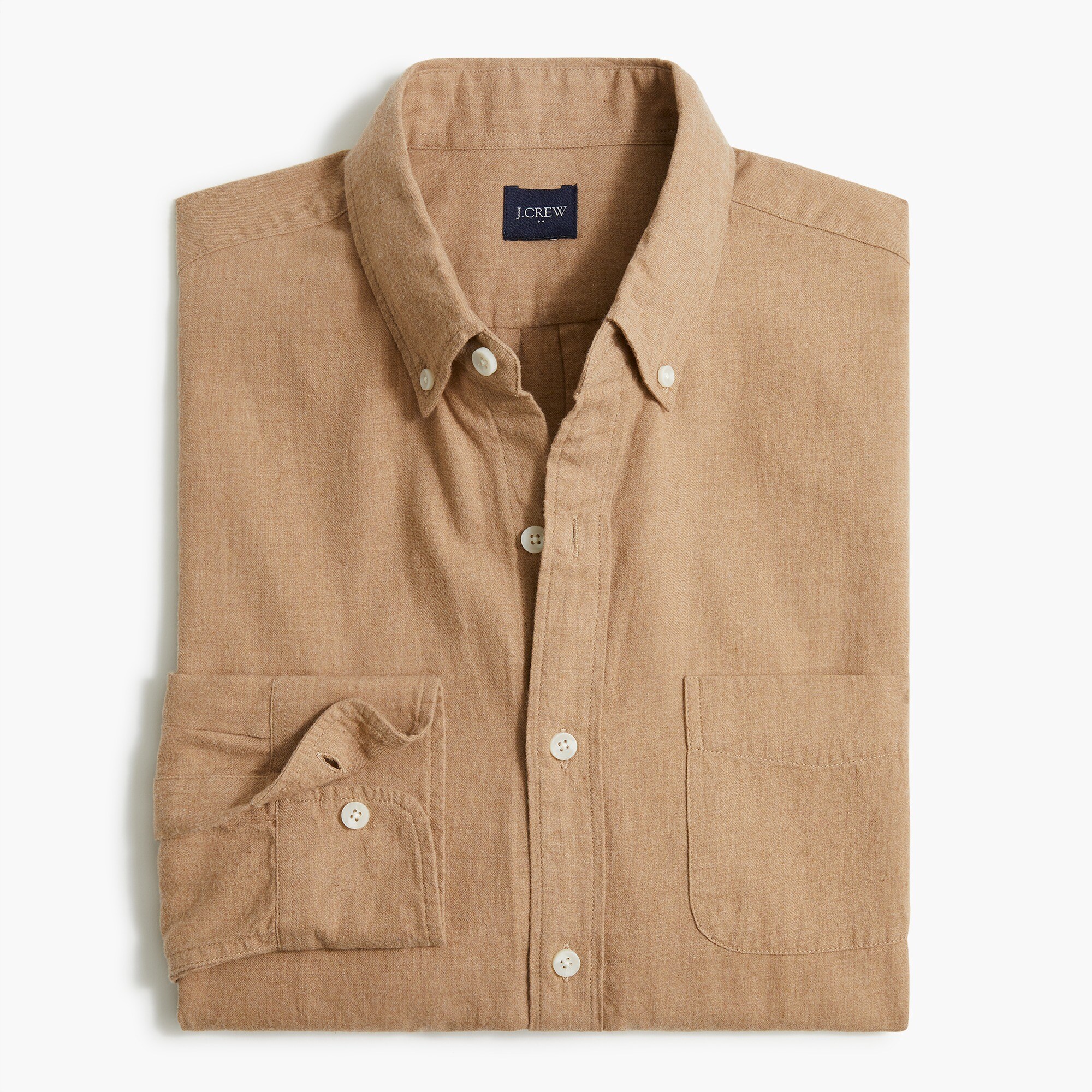 Solid brushed twill shirt