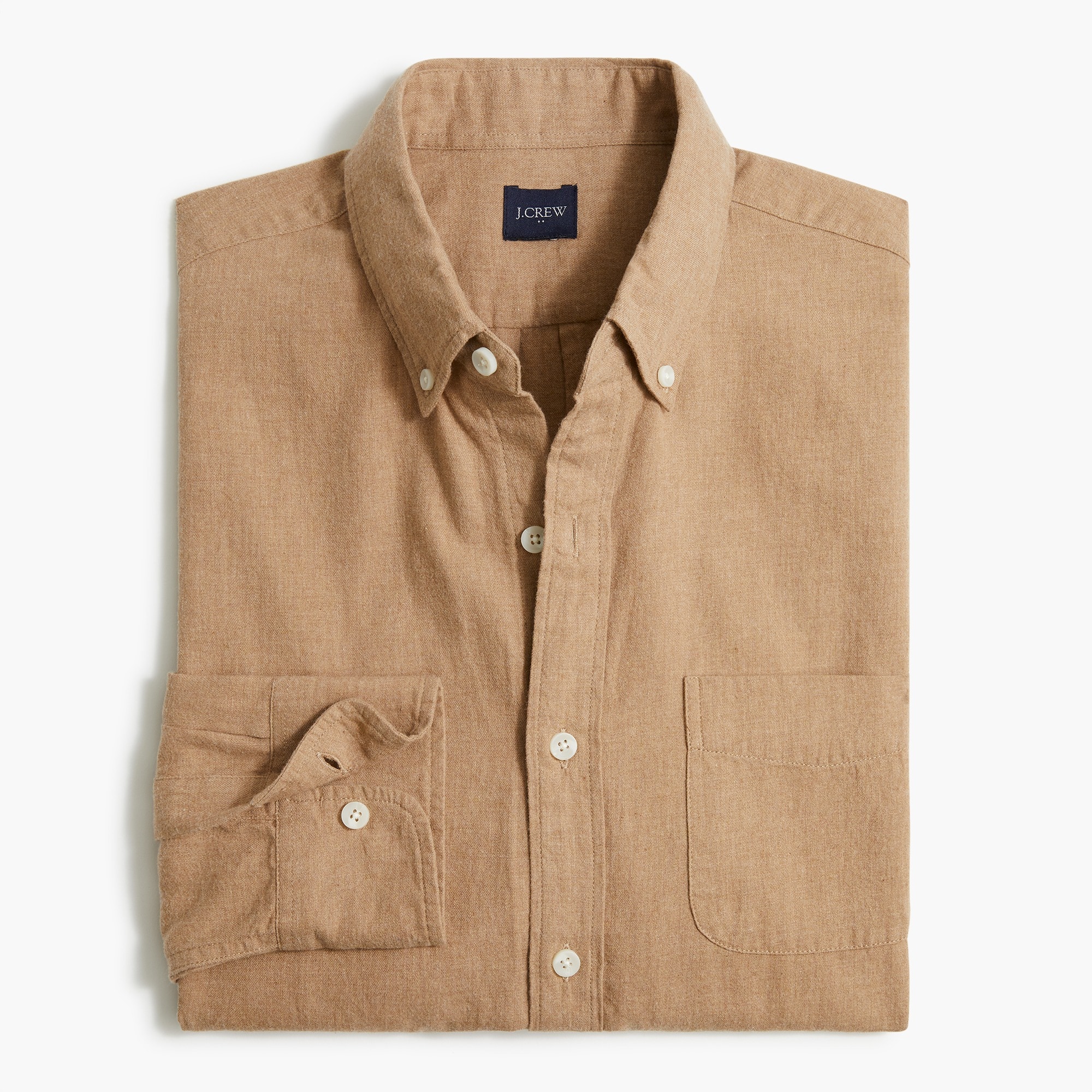 solid brushed twill shirt for men