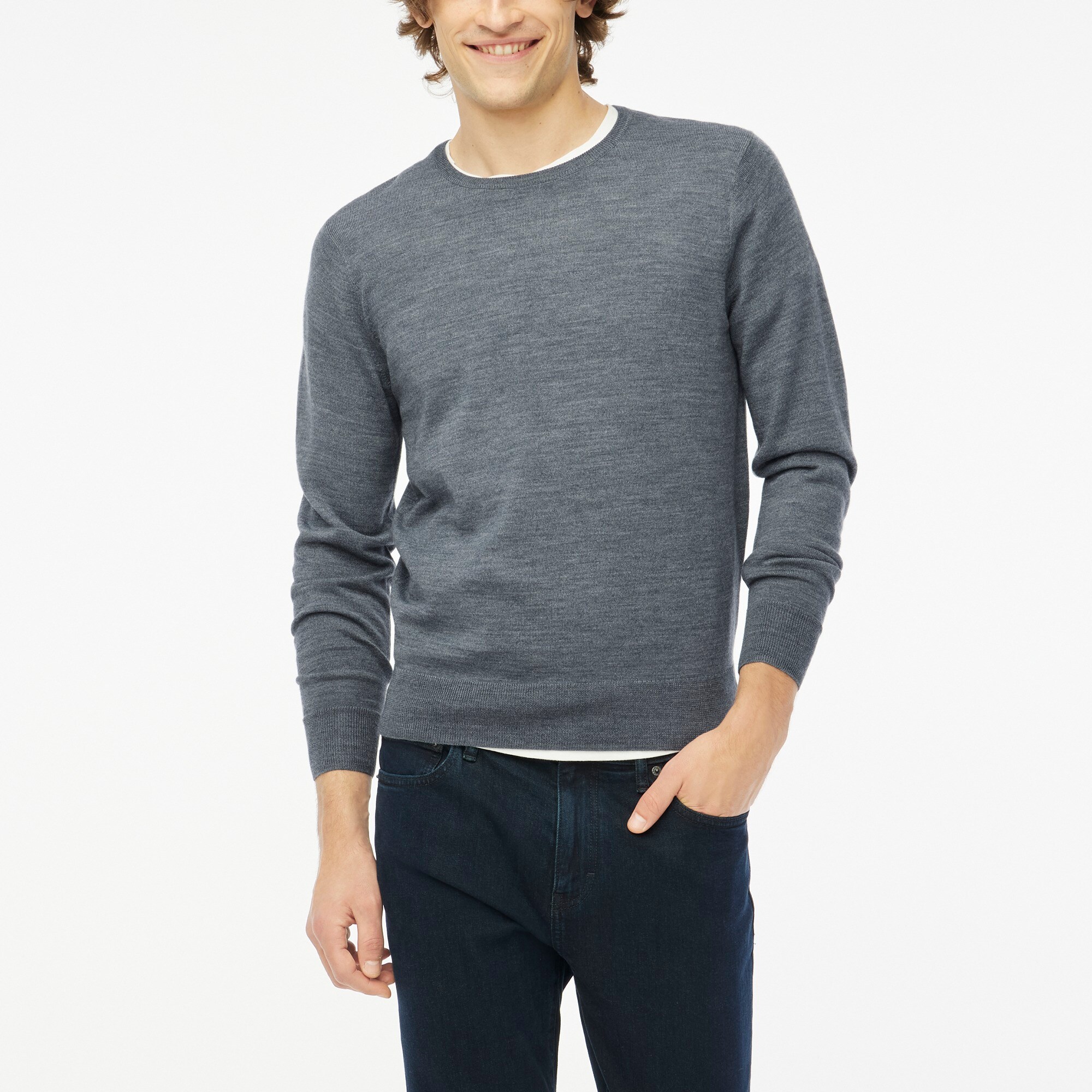 Merino wool-blend crewneck sweater