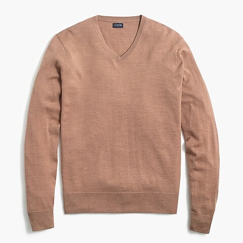  Washable merino wool-blend V-neck sweater