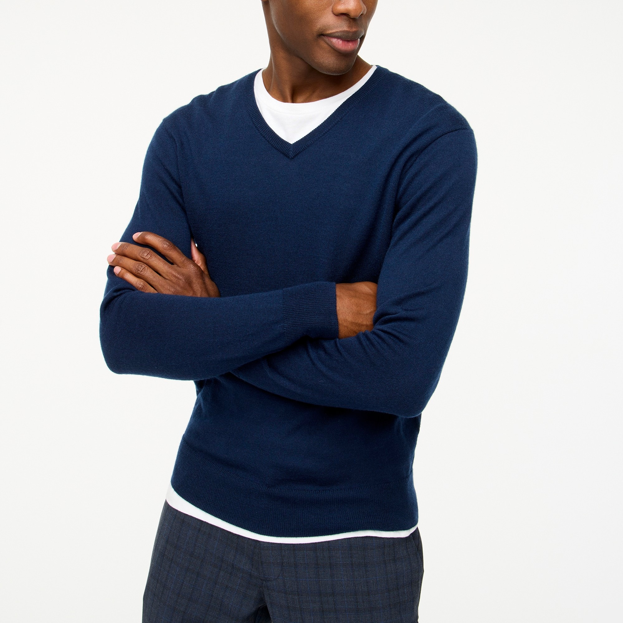 Factory Machine Washable Merino Woolblend Vneck Sweater For Men