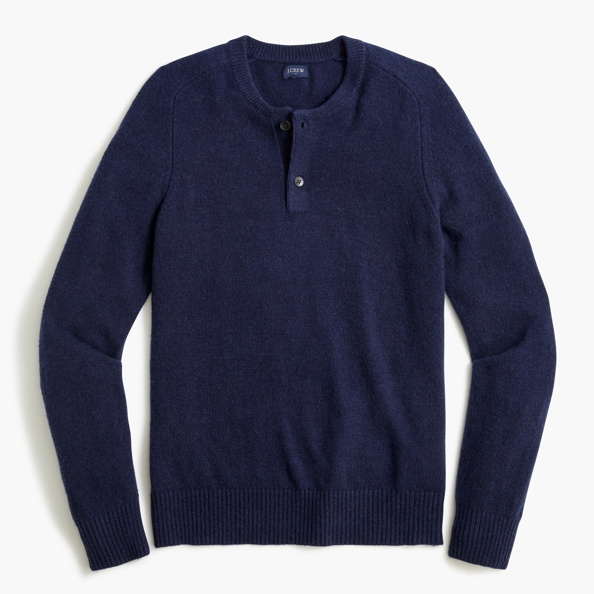 Lambswool-blend henley sweater