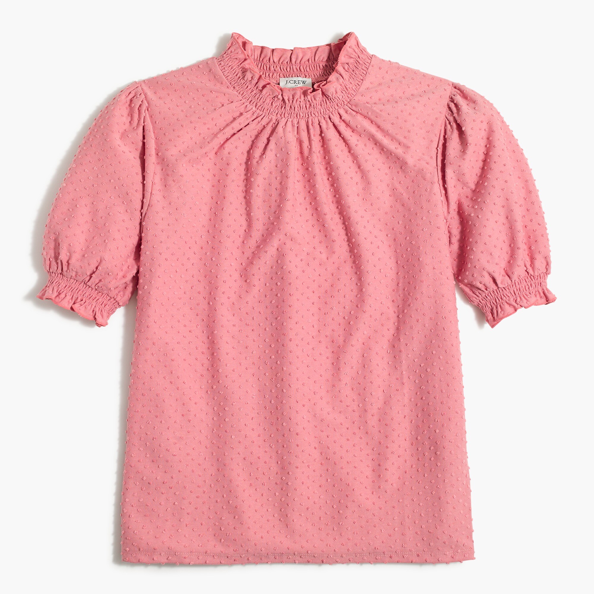 swiss dot smocked-neck top for women