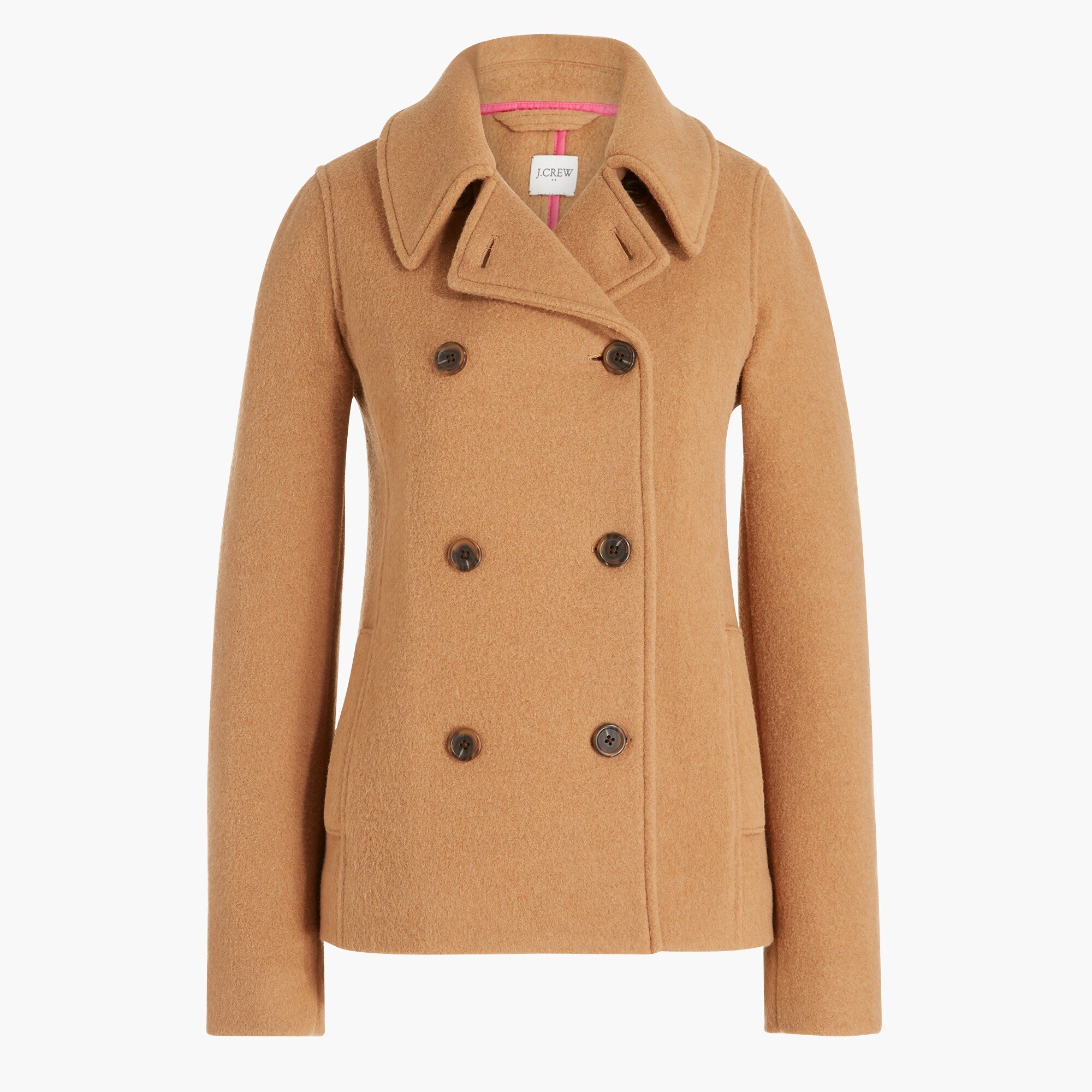 boiled wool-blend peacoat for women
