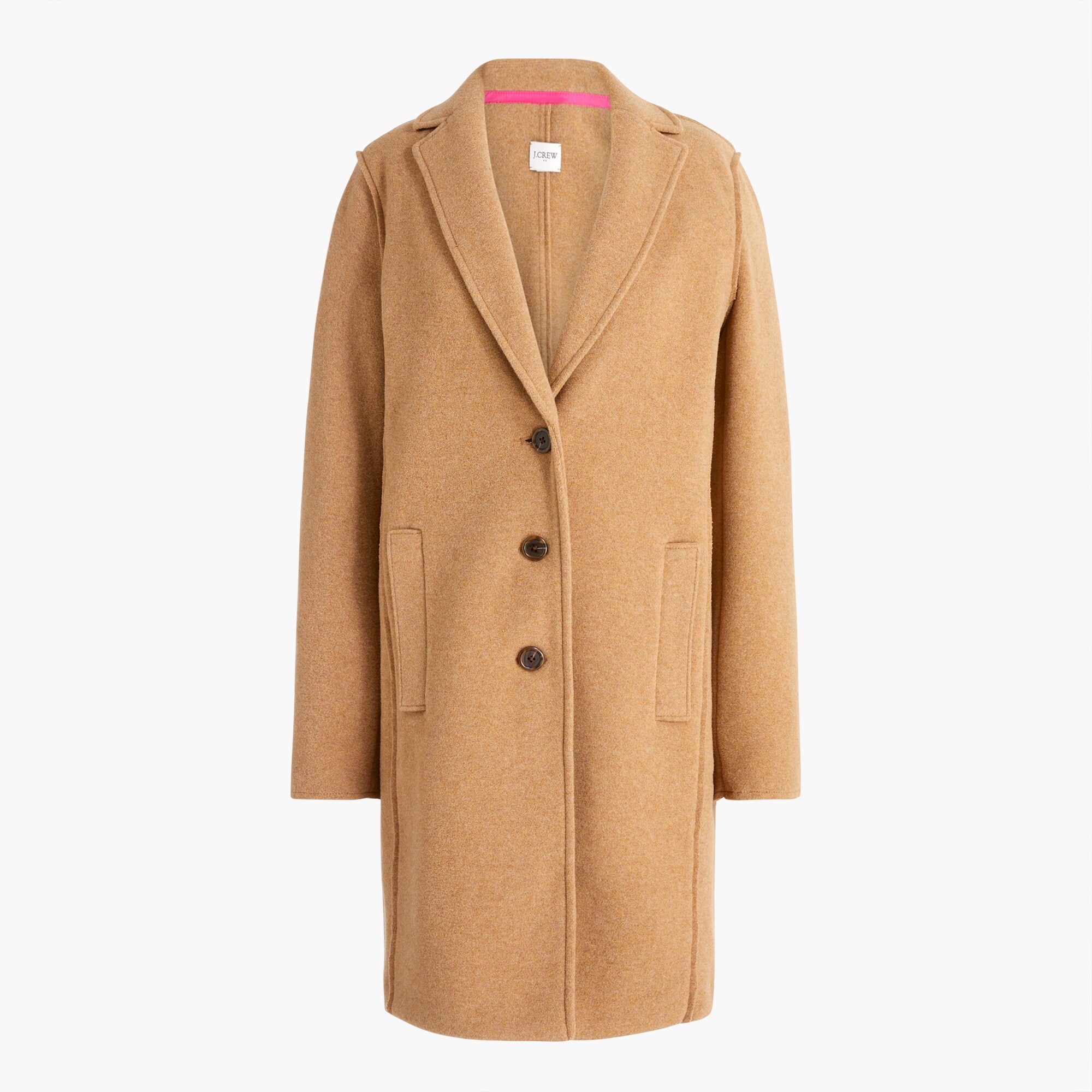 Boiled wool-blend topcoat