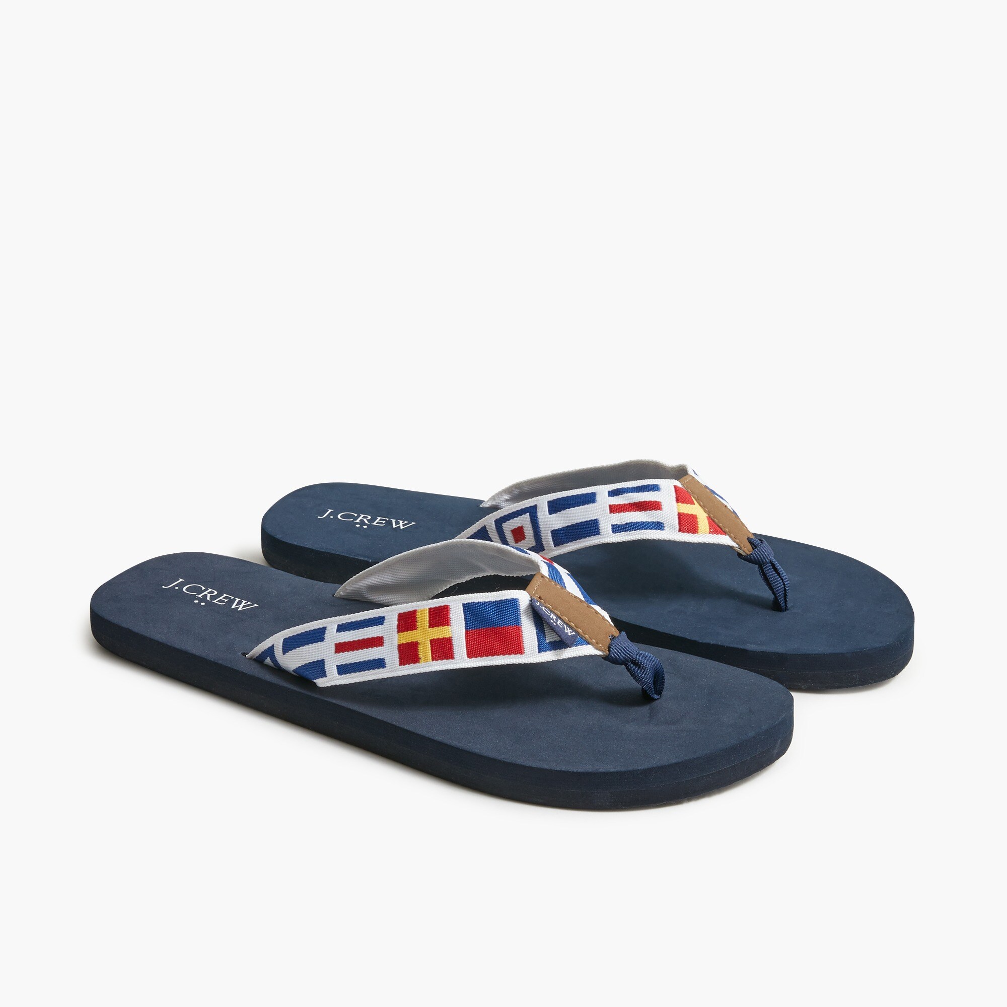 Nautical flag flip-flops