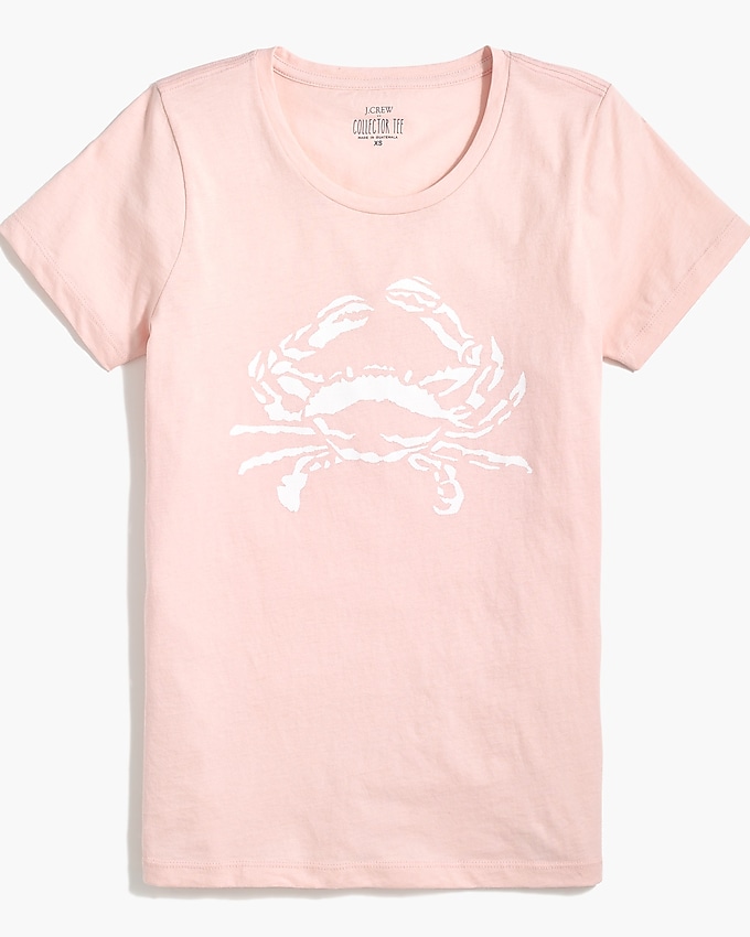 factory: crab graphic tee for women, right side, view zoomed