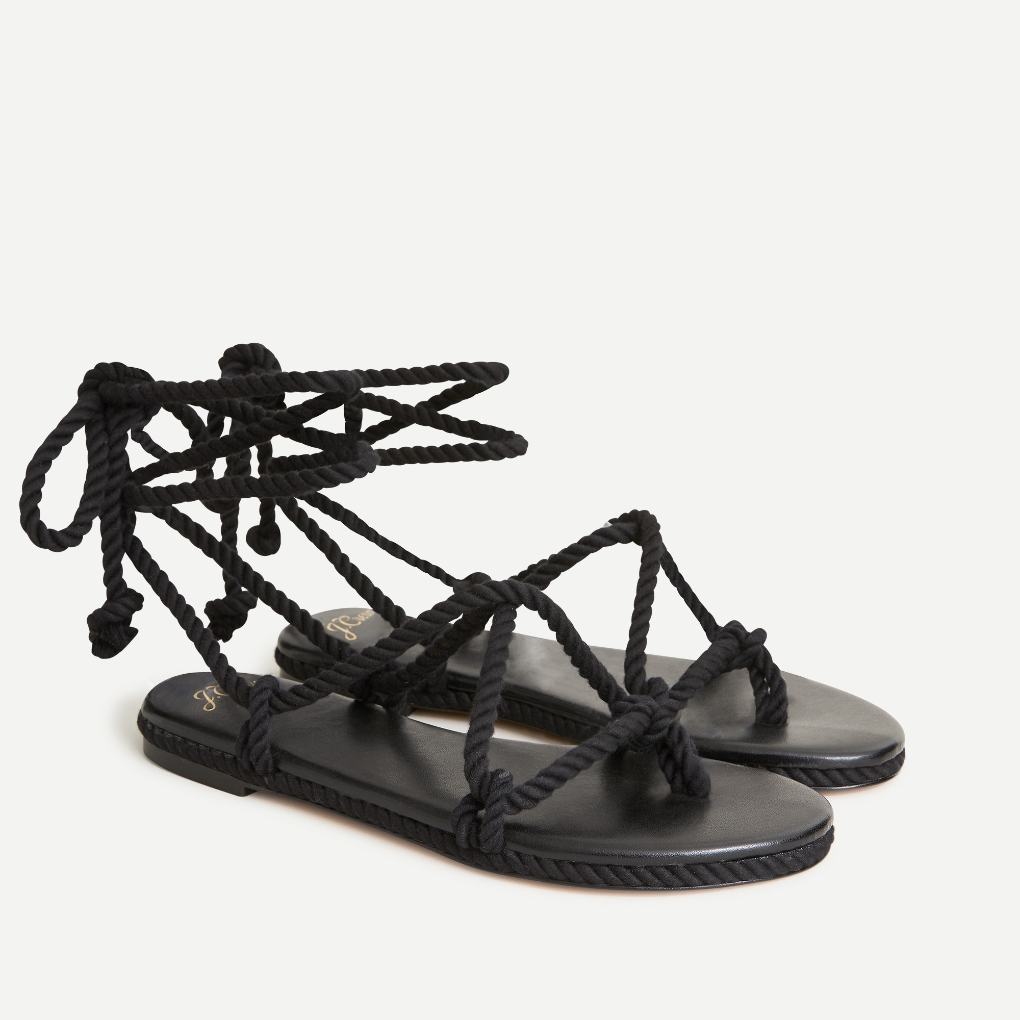 black rope sandals