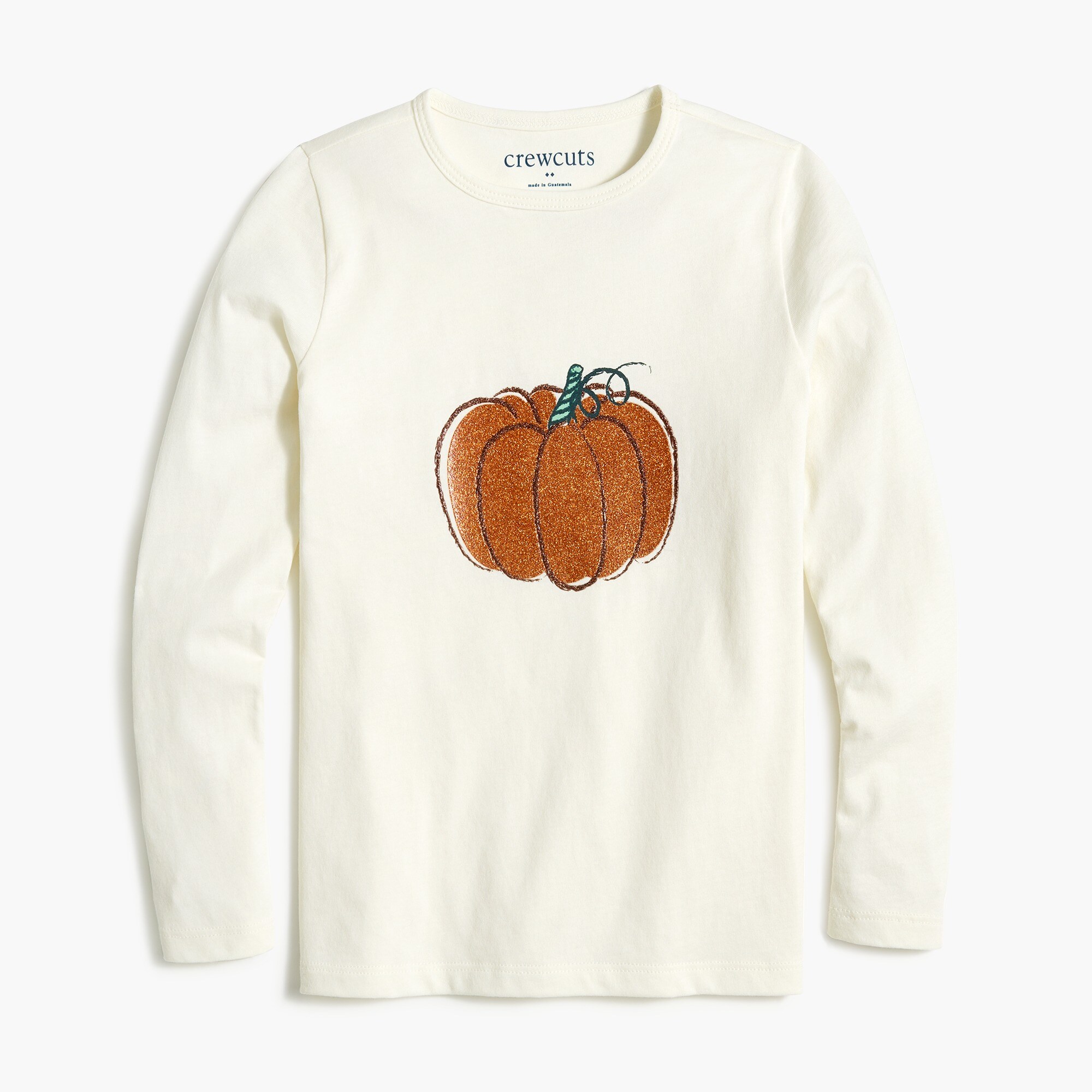 girls' glitter pumpkin graphic tee for girls