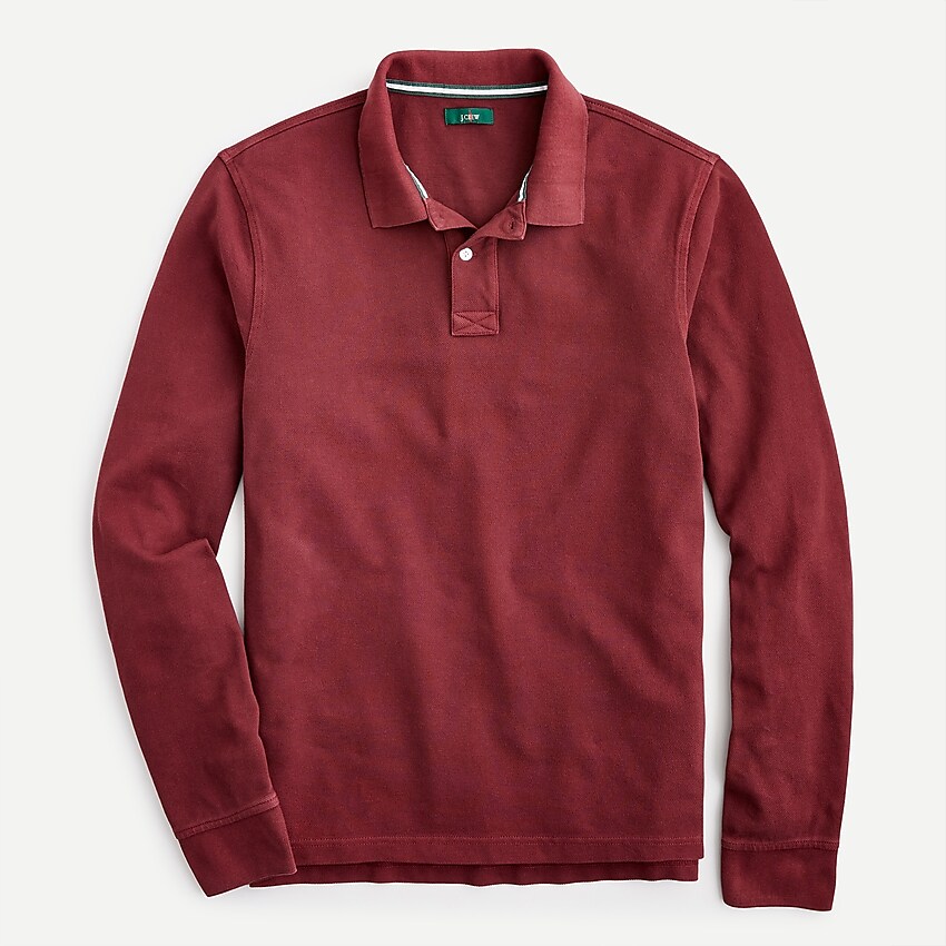 J.Crew: 1986 Long-sleeve Garment-dyed Piqué Polo Shirt For Men