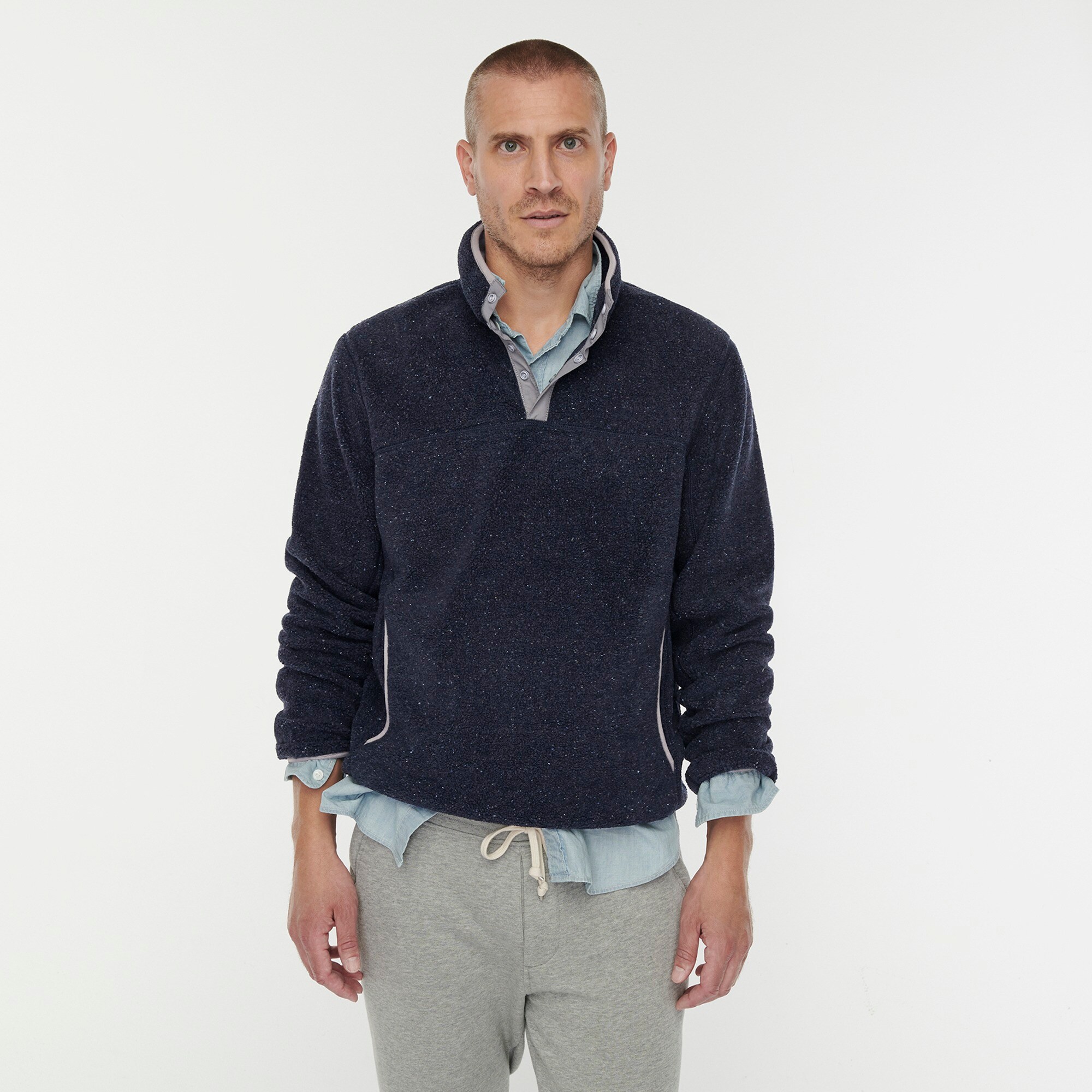 sherpa mock neck pullover