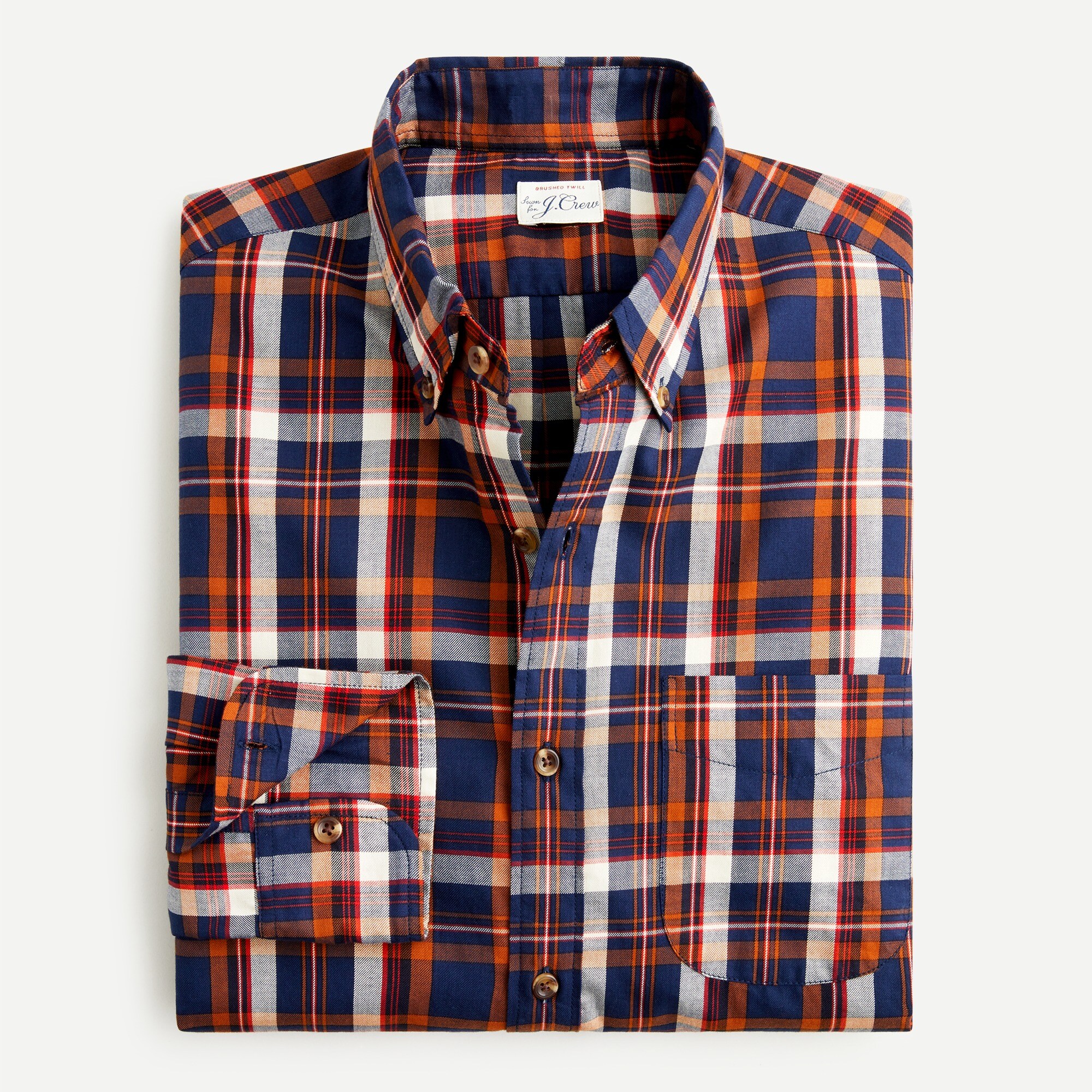 Brushed twill shirt in plaid