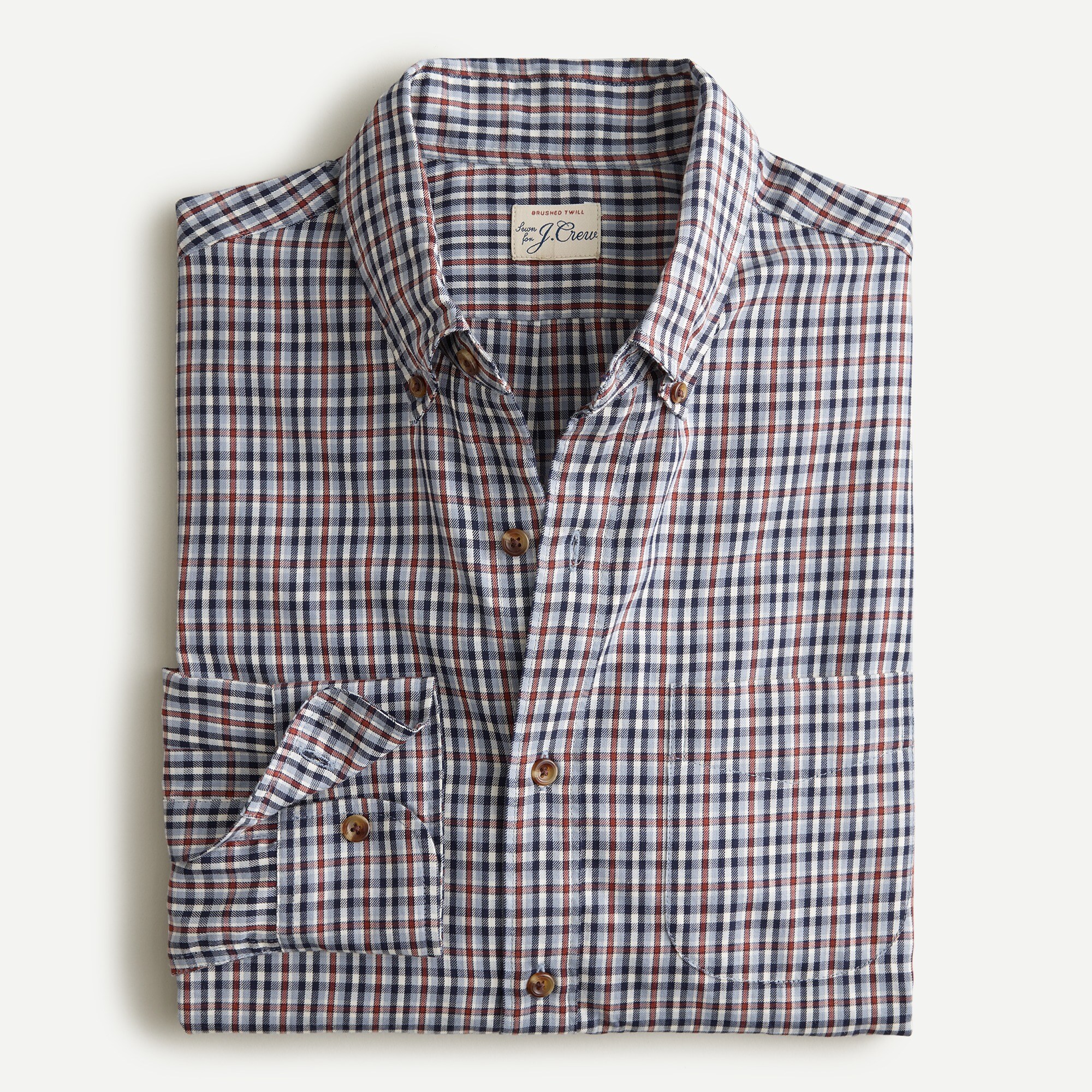 Brushed twill shirt in multiplaid