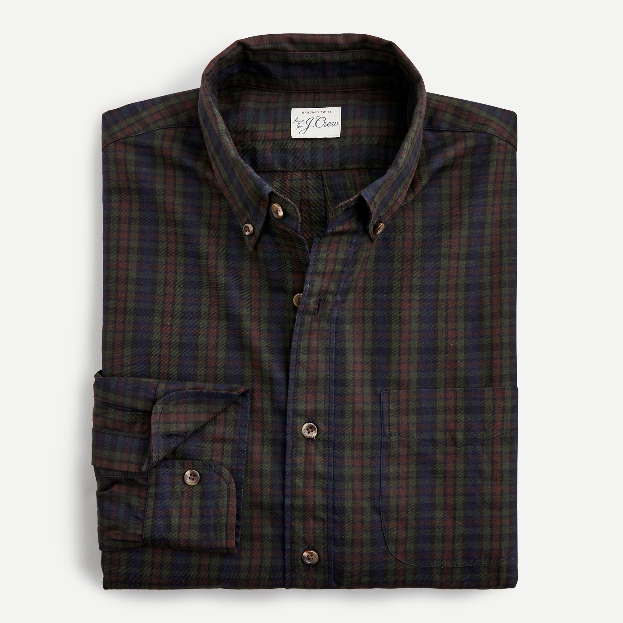 Brushed twill shirt in plaid