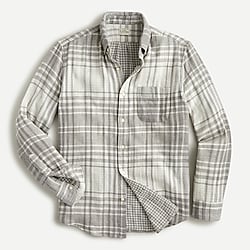Slim double-weave shirt in plaid