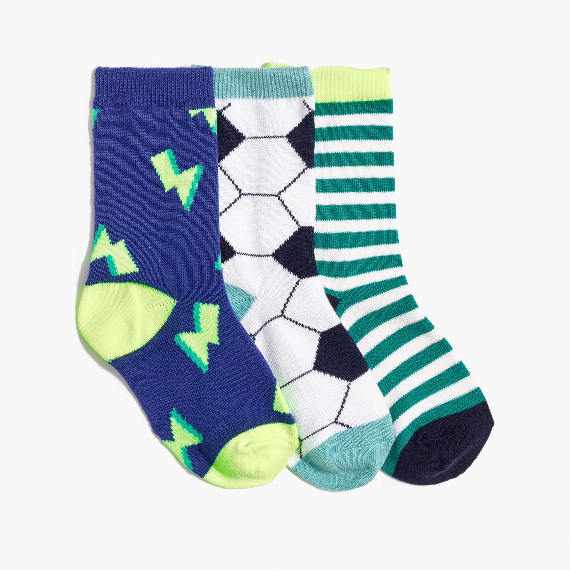 Boys' soccer lightning trouser socks three-pack