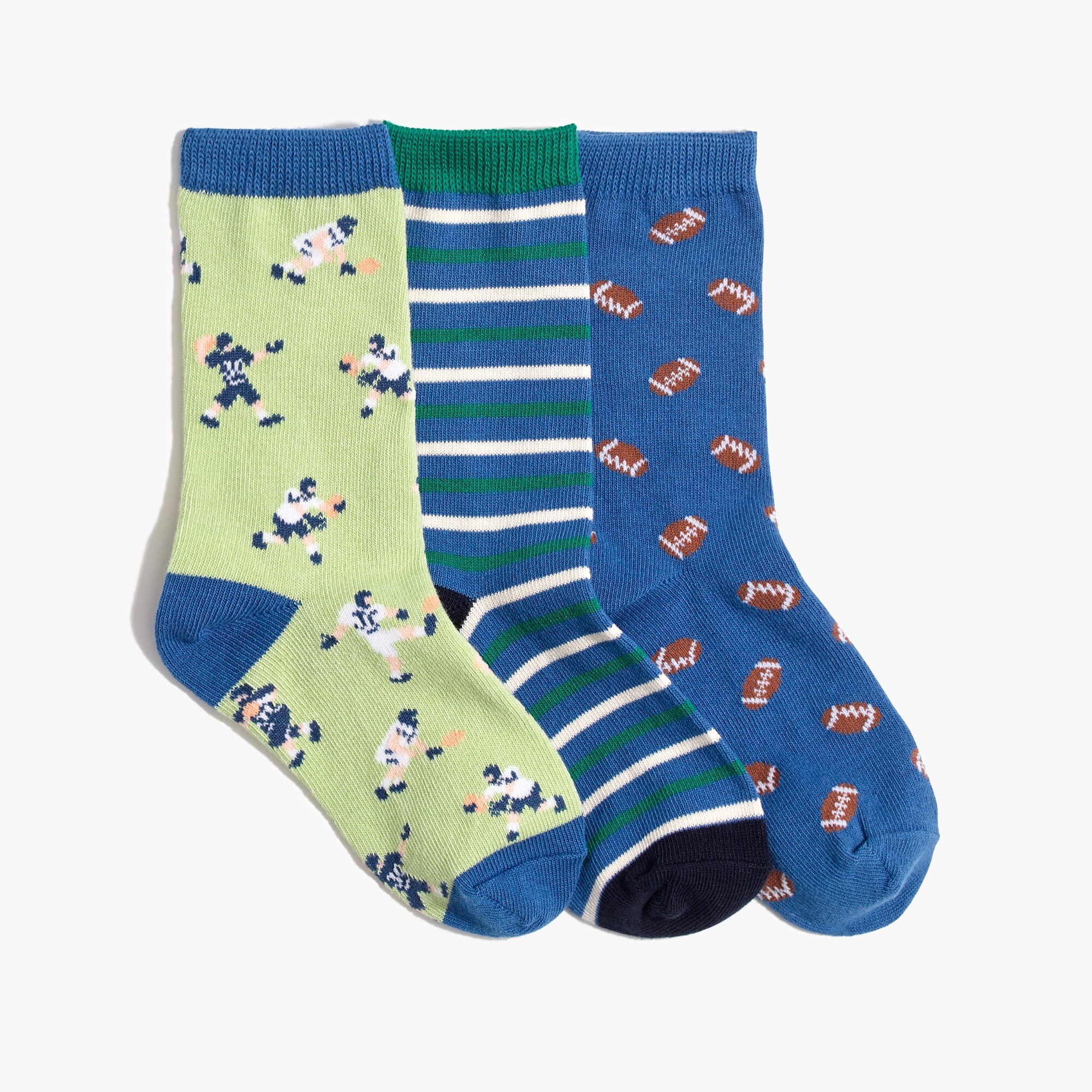 Boys' football striped trouser socks three-pack