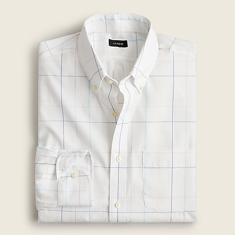  Slim-fit Bowery wrinkle-free stretch cotton shirt in check