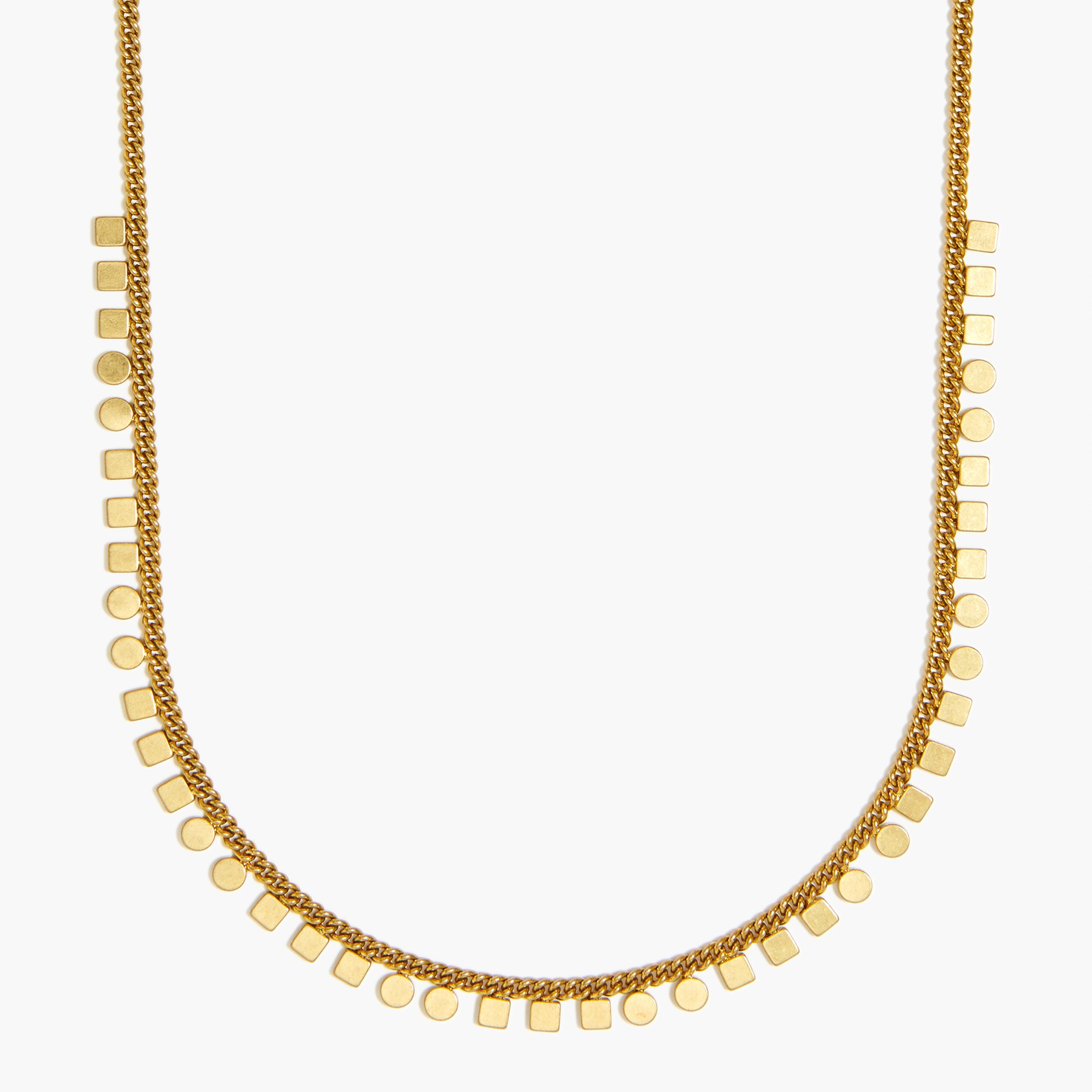 Circle square charm necklace