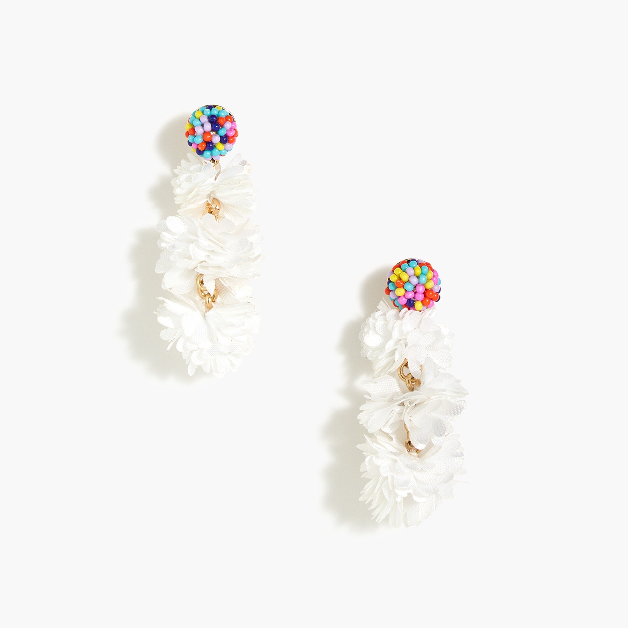 Beaded blossom drop earrings