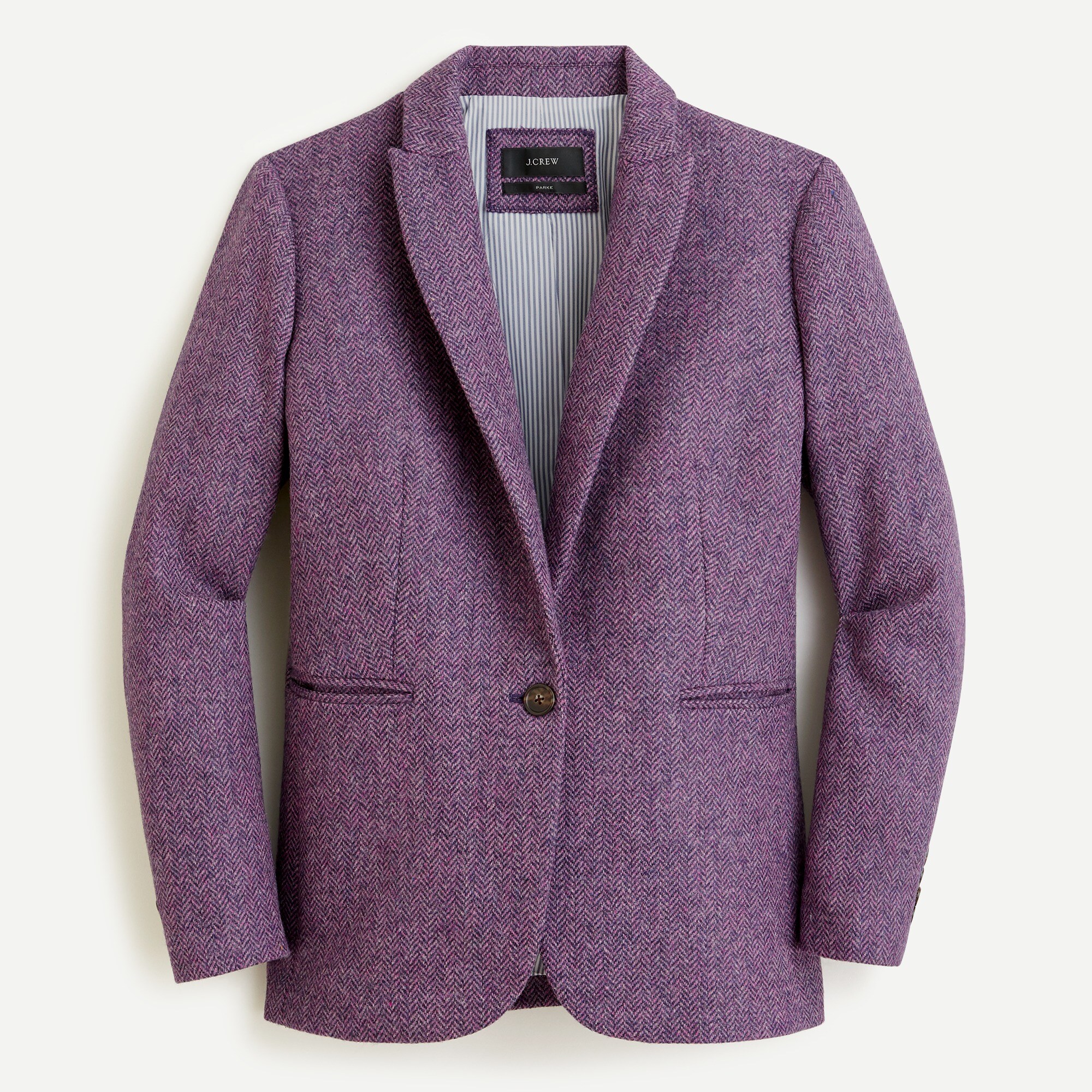 Parke blazer in purple herringbone English wool
