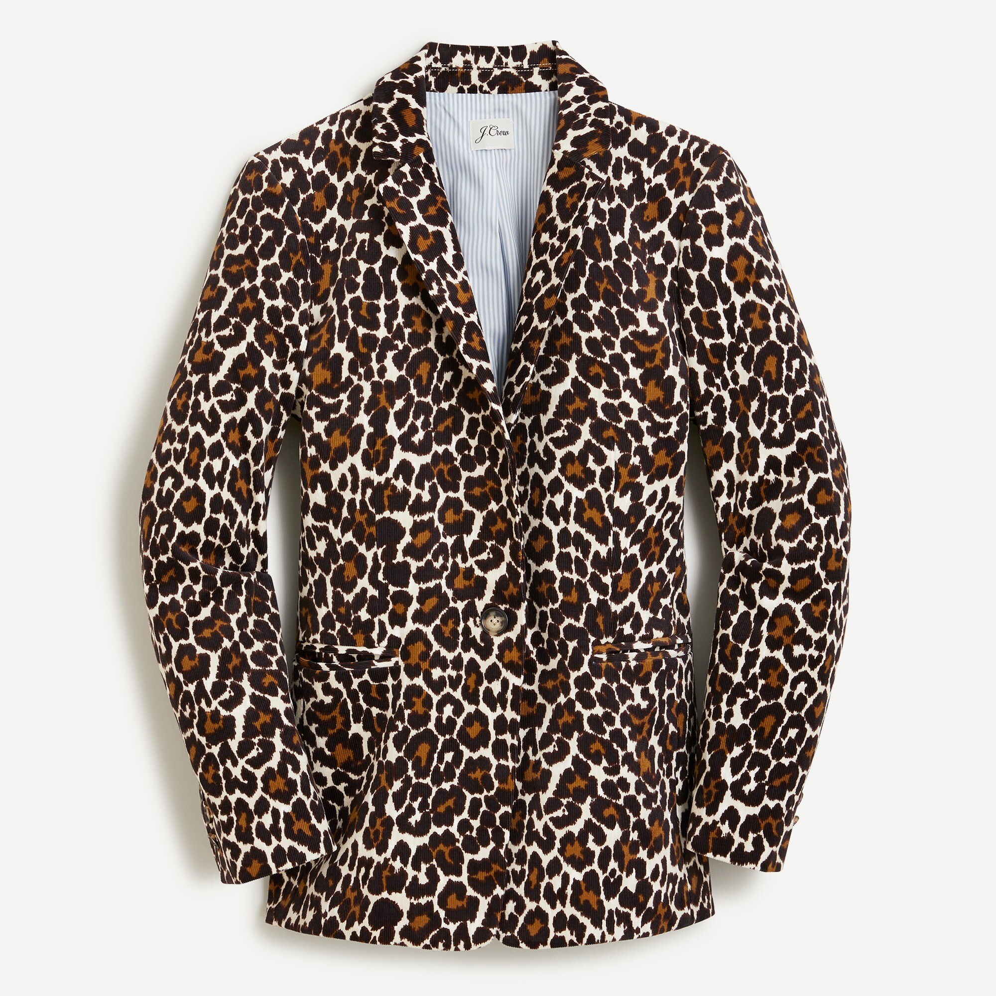 J.Crew Parke Blazer In Leopard Stretch Corduroy For Women