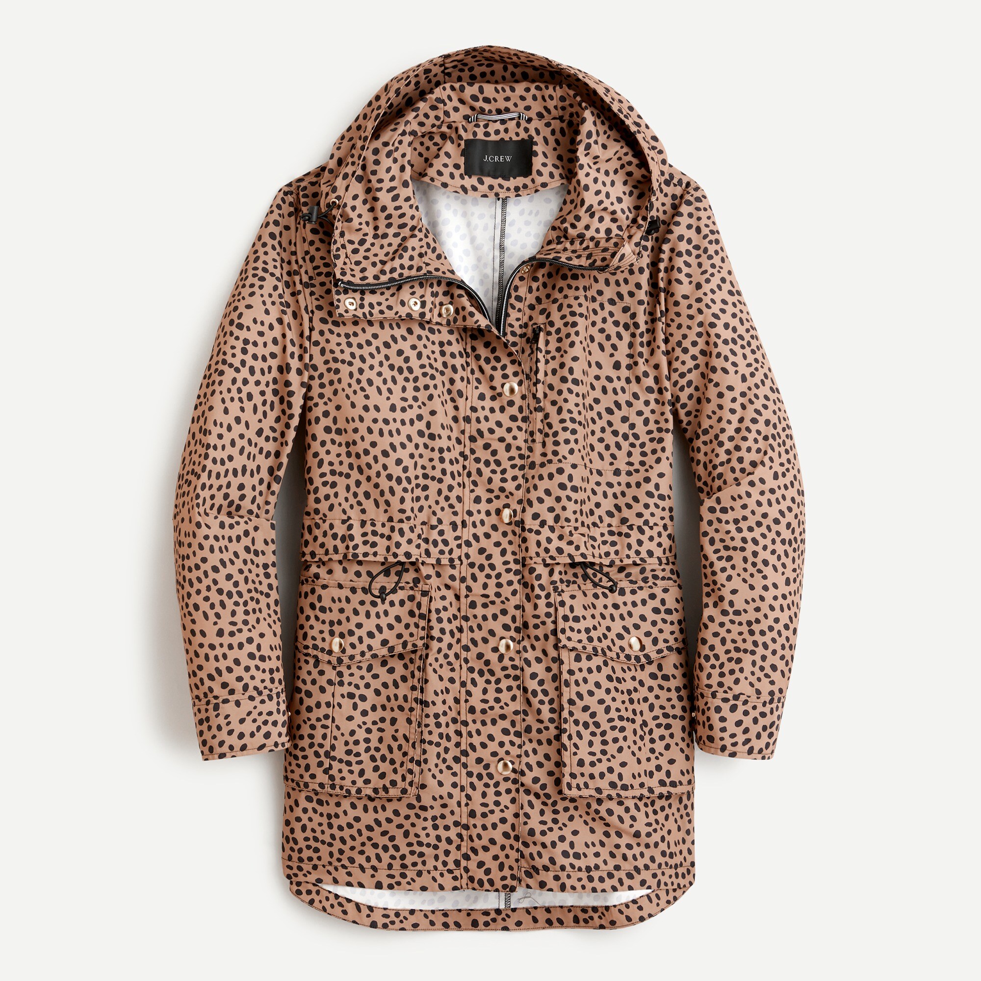 Perfect rain jacket in leopard dot