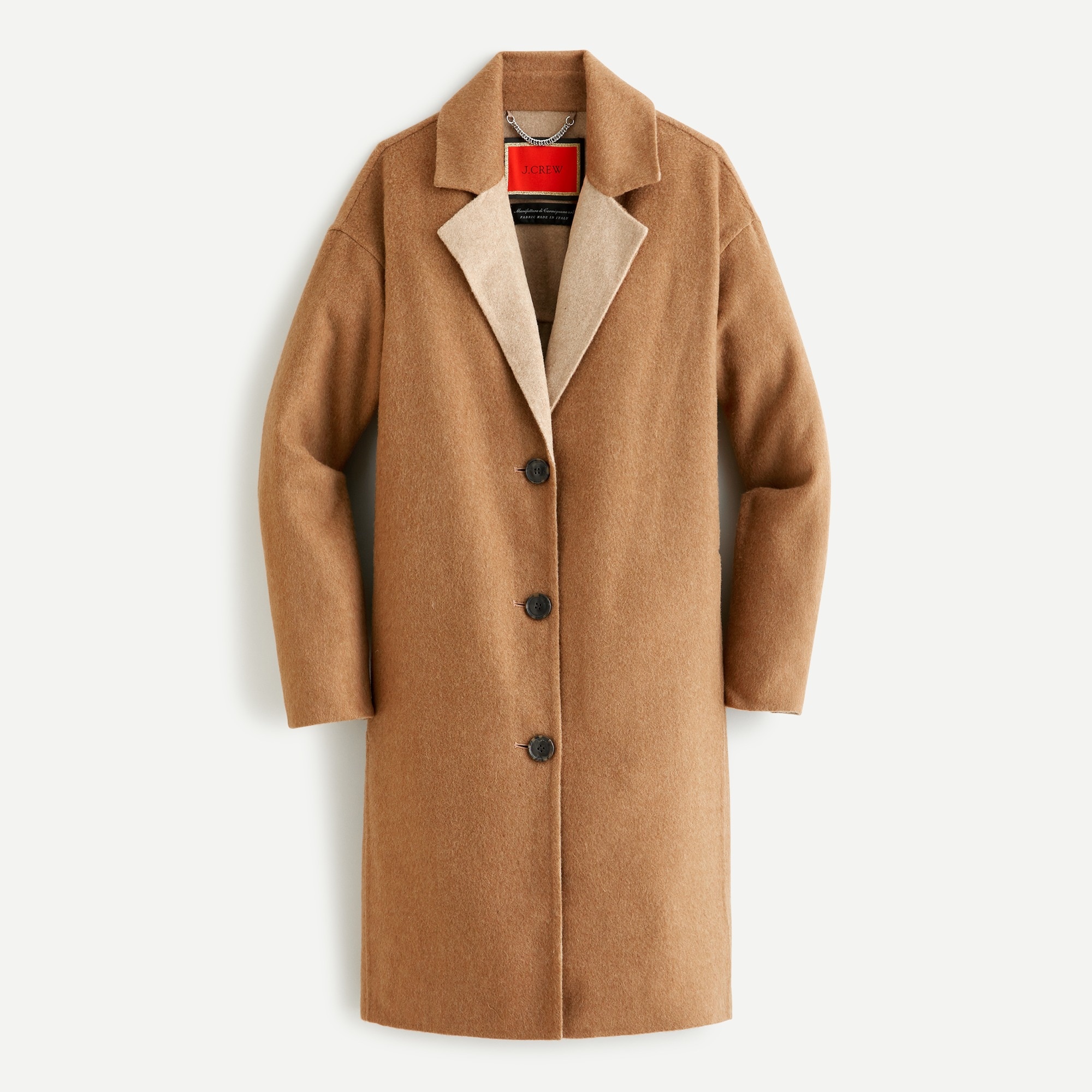 Car coat in Italian double-faced wool