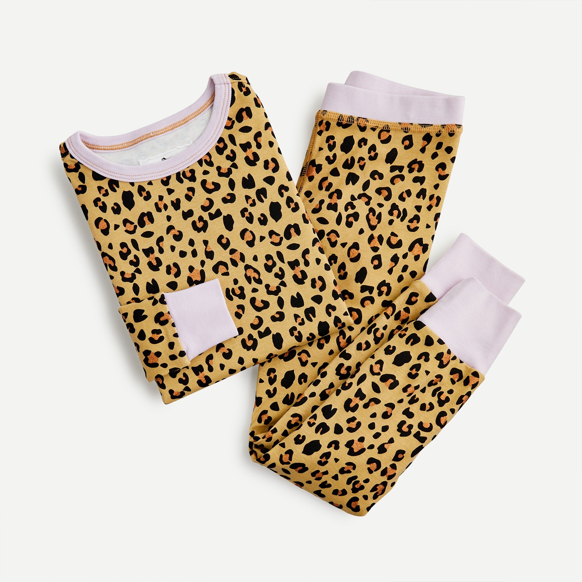 J.Crew Girls Long sleeve Pajama Set In Leopard Print For Girls