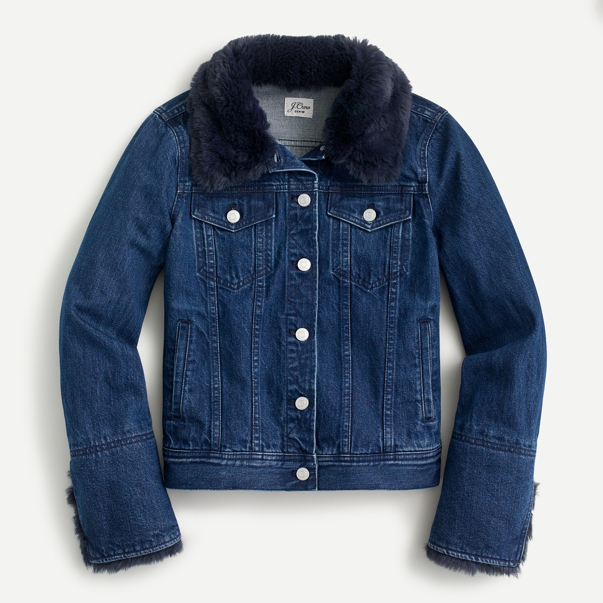 fur denim jacket womens