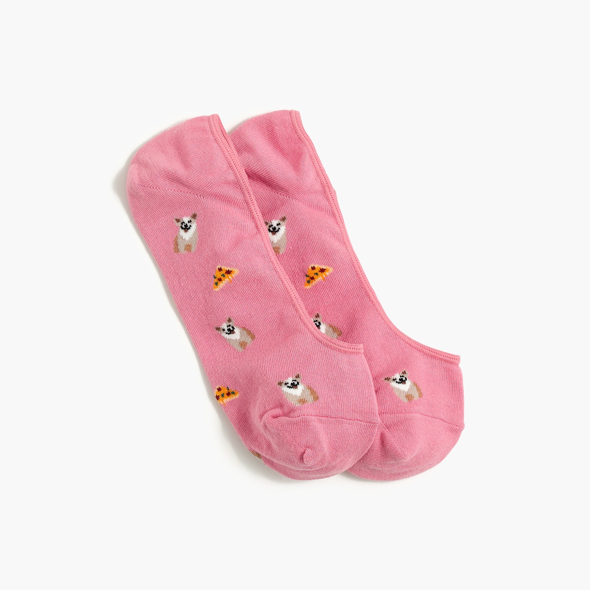 Corgi pizza no-show socks