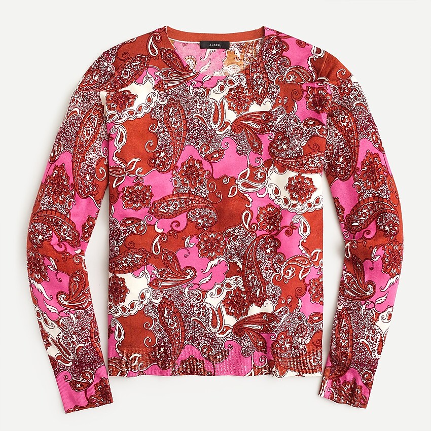 j.crew: margot sweater in vintage paisley for women, right side, view zoomed