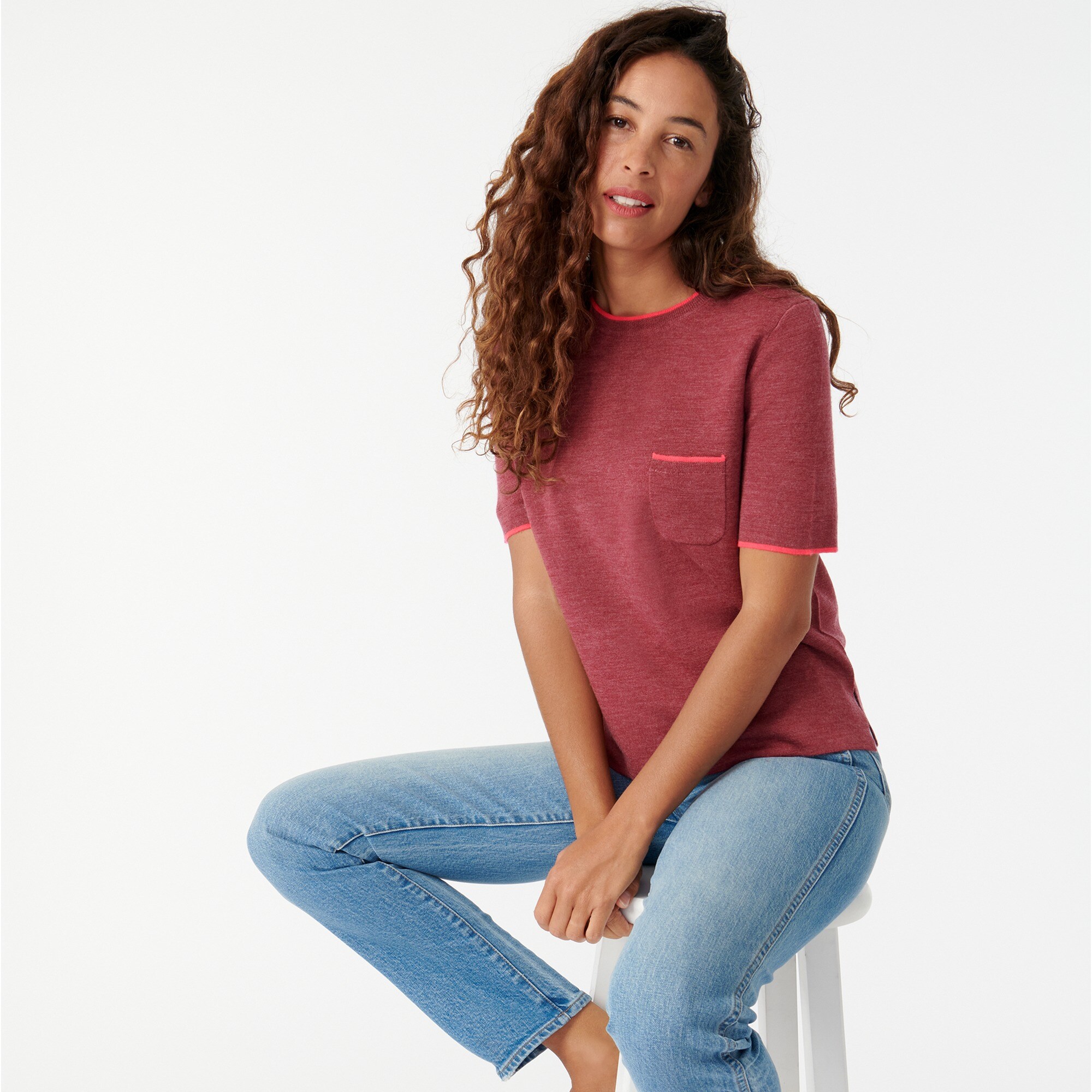 wool short sleeve jumper womens