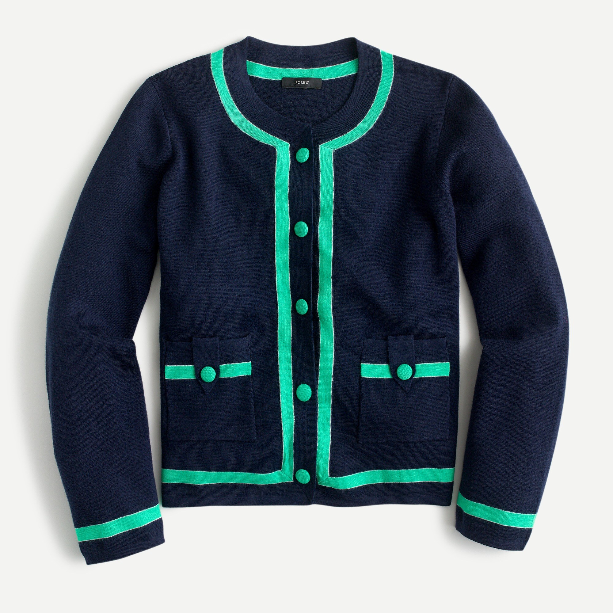 Tipped sweater-jacket