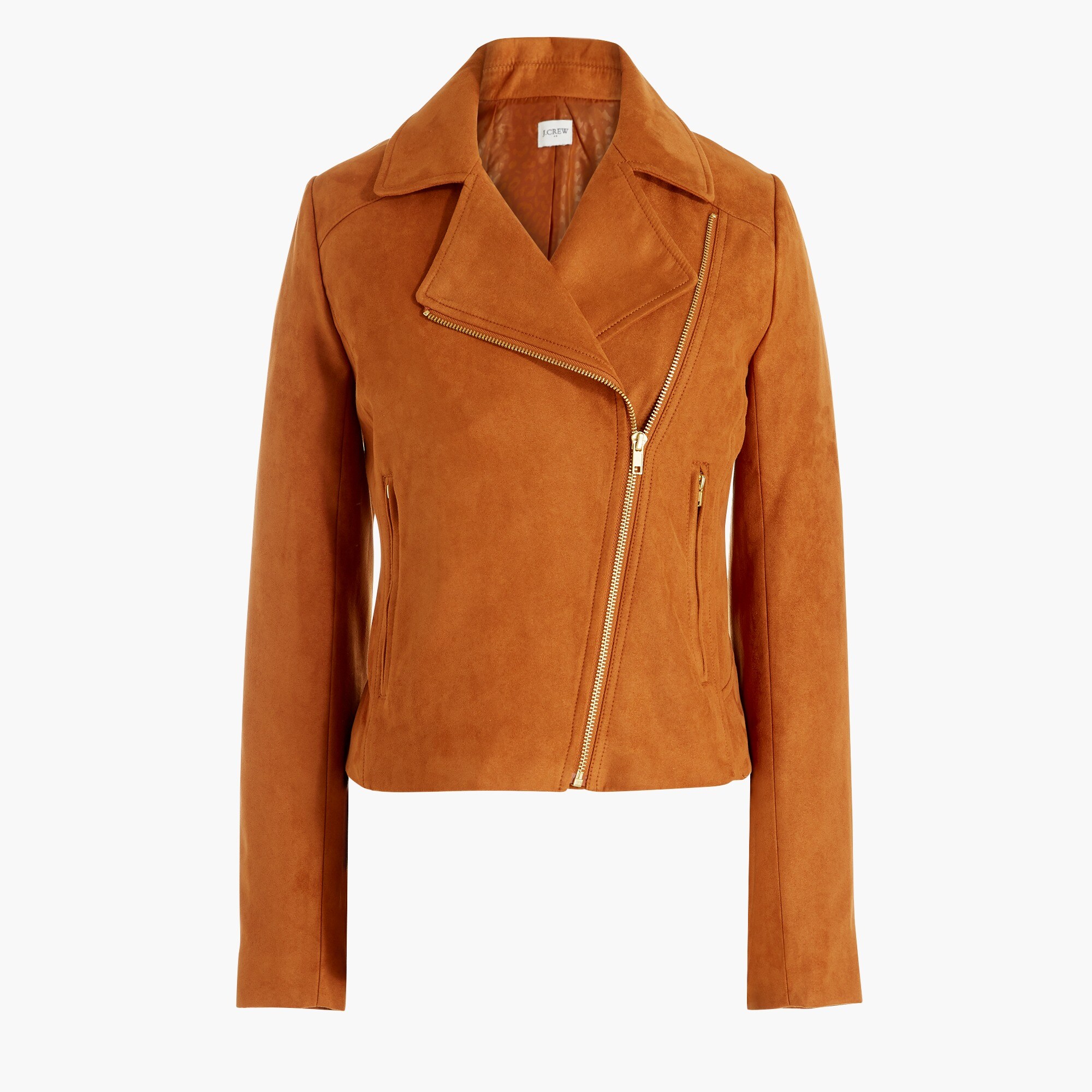 faux-suede moto jacket for women