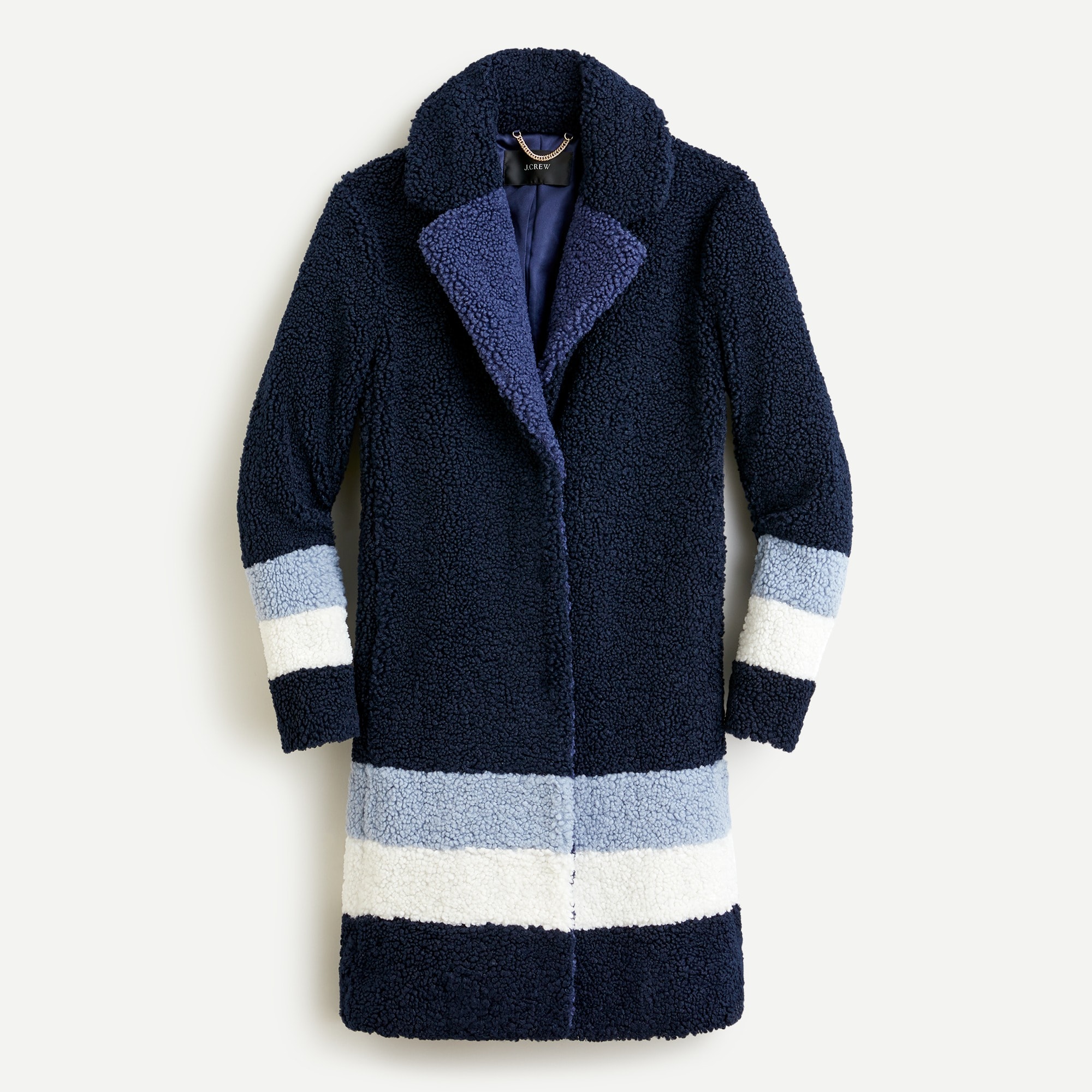 Color block teddy coat 2025