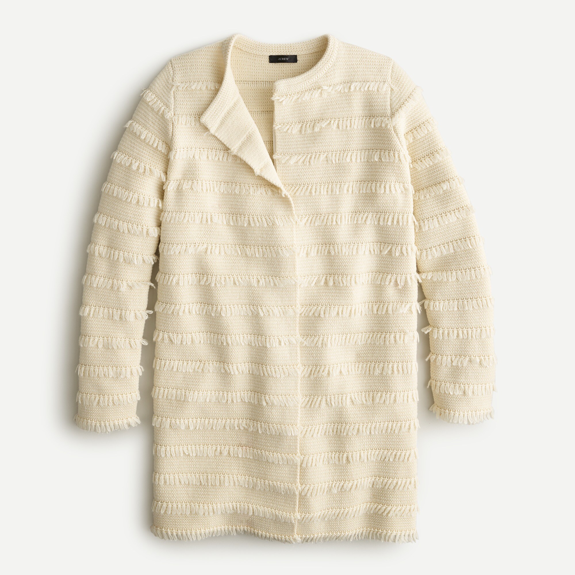 J.Crew Juliette Collarless Sweater blazer With Fringe Stripe For Women