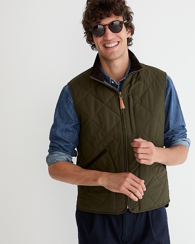 j.crew: sussex quilted vest with primaloft&reg; for men, right side, view zoomed