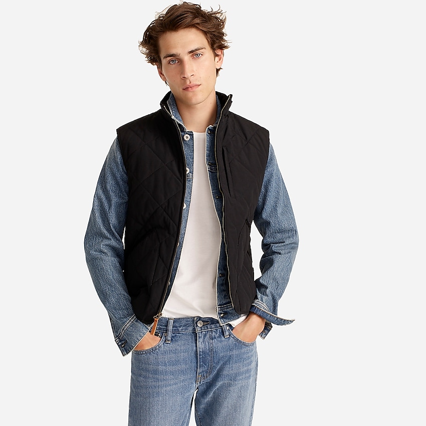 j.crew: sussex quilted vest with primaloft® for men, right side, view zoomed